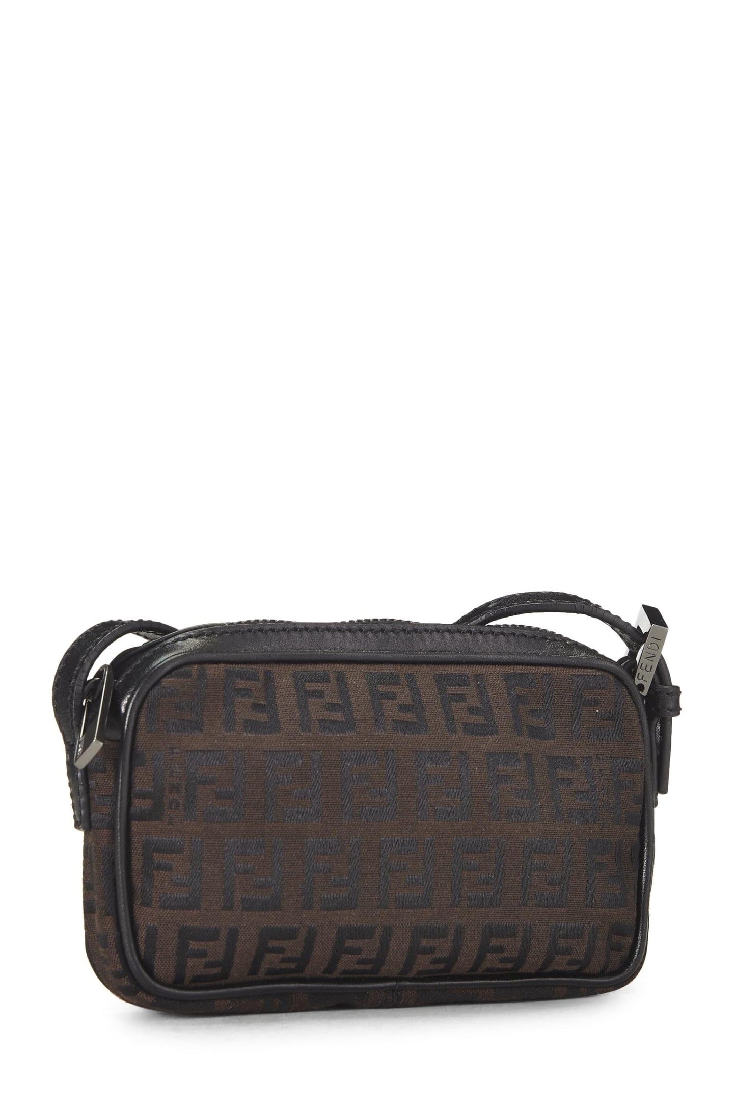 Fendi, Brown Zucchino Canvas Crossbody Mini, Brown
