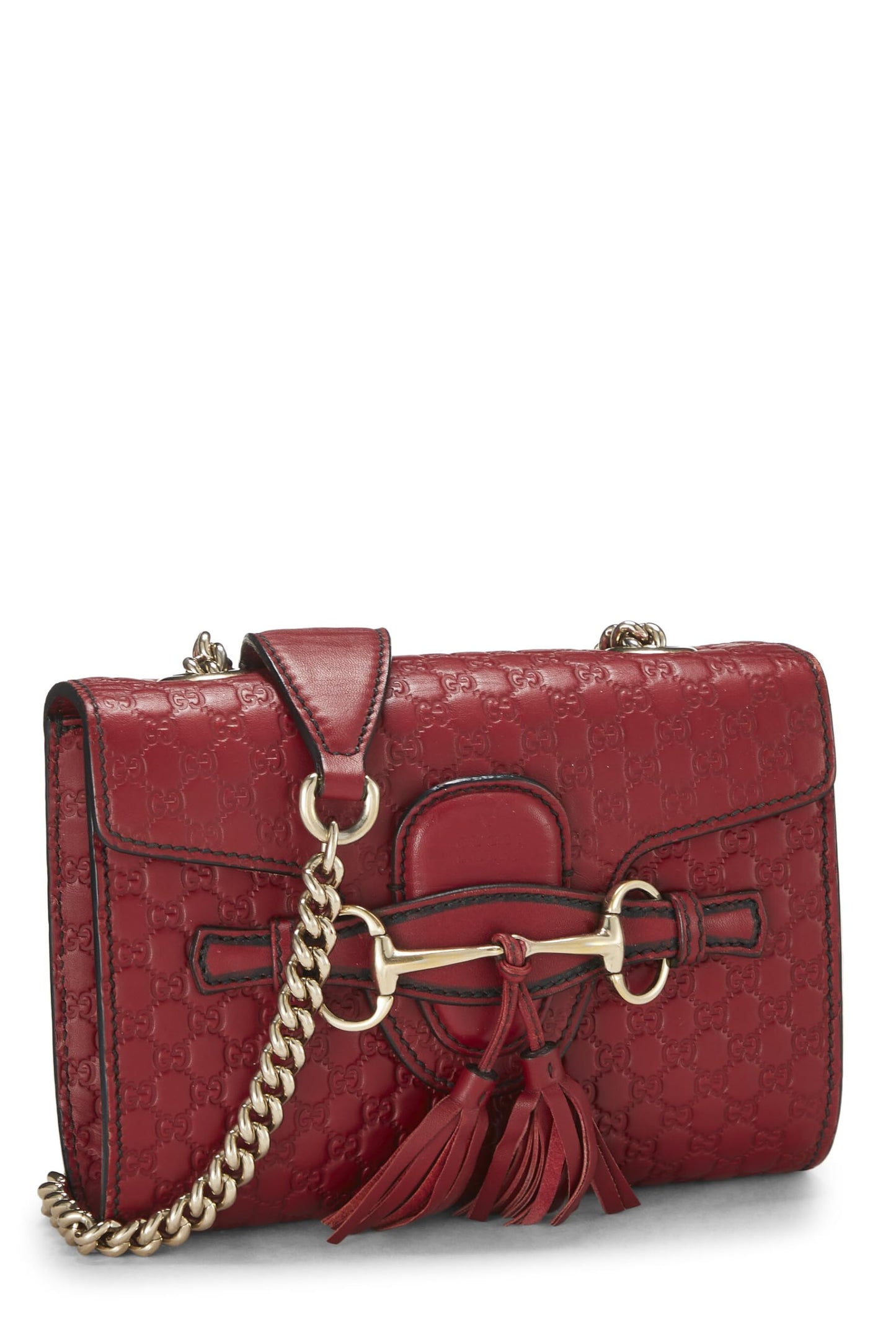 Gucci, Pink Microguccissima Leather Emily Chain Crossbody Bag, Red