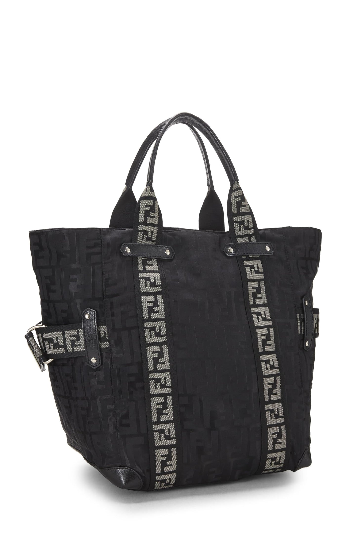 Fendi, Black Zucca Nylon Tote, Black