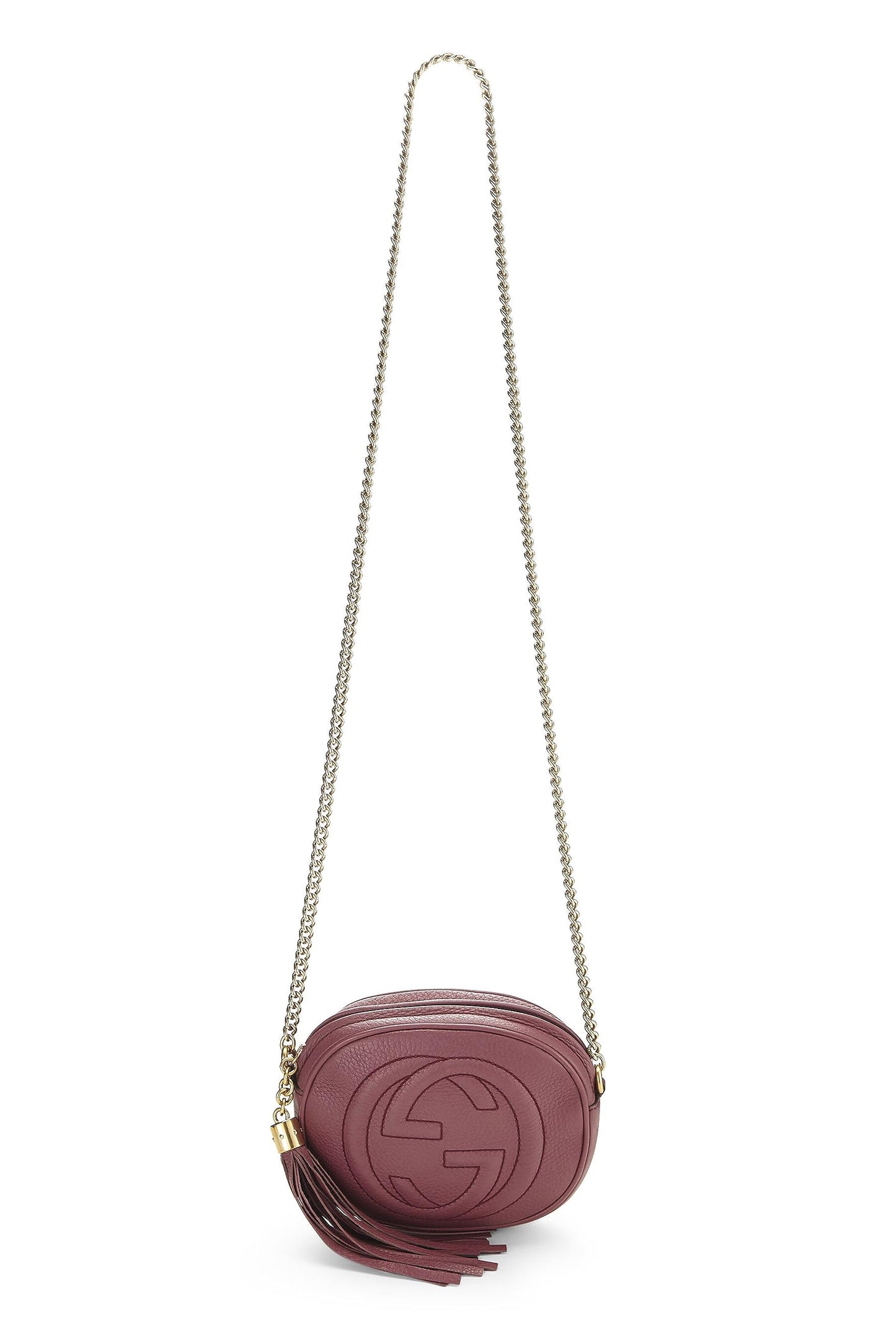 Gucci, Purple Leather Soho Round Chain Crossbody Mini, Purple