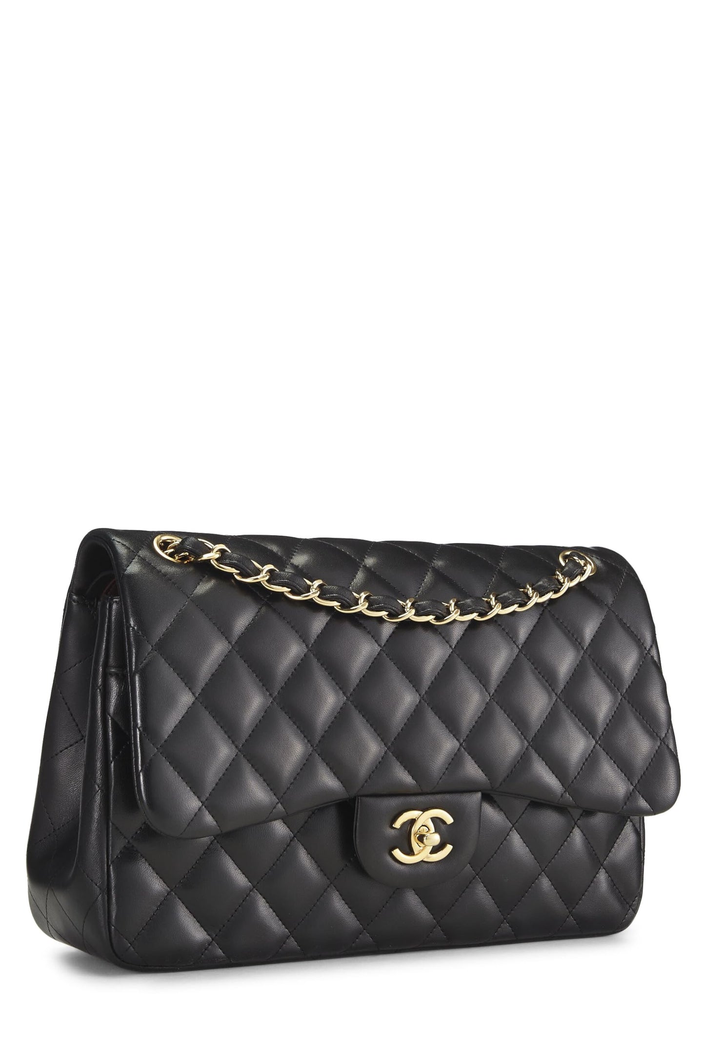 Chanel, Black Quilted Lambskin New Classic Double Flap Jumbo, Black