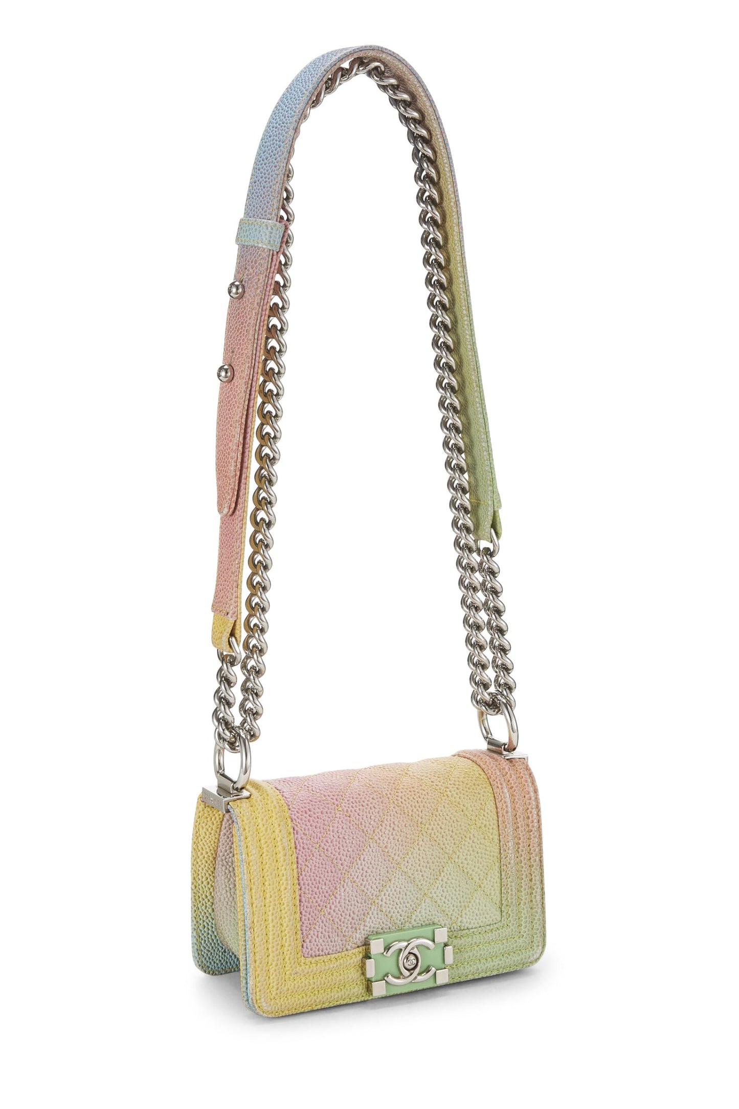 Chanel, Paris-Cuba Rainbow Quilted Caviar Boy Bag Mini, Multi