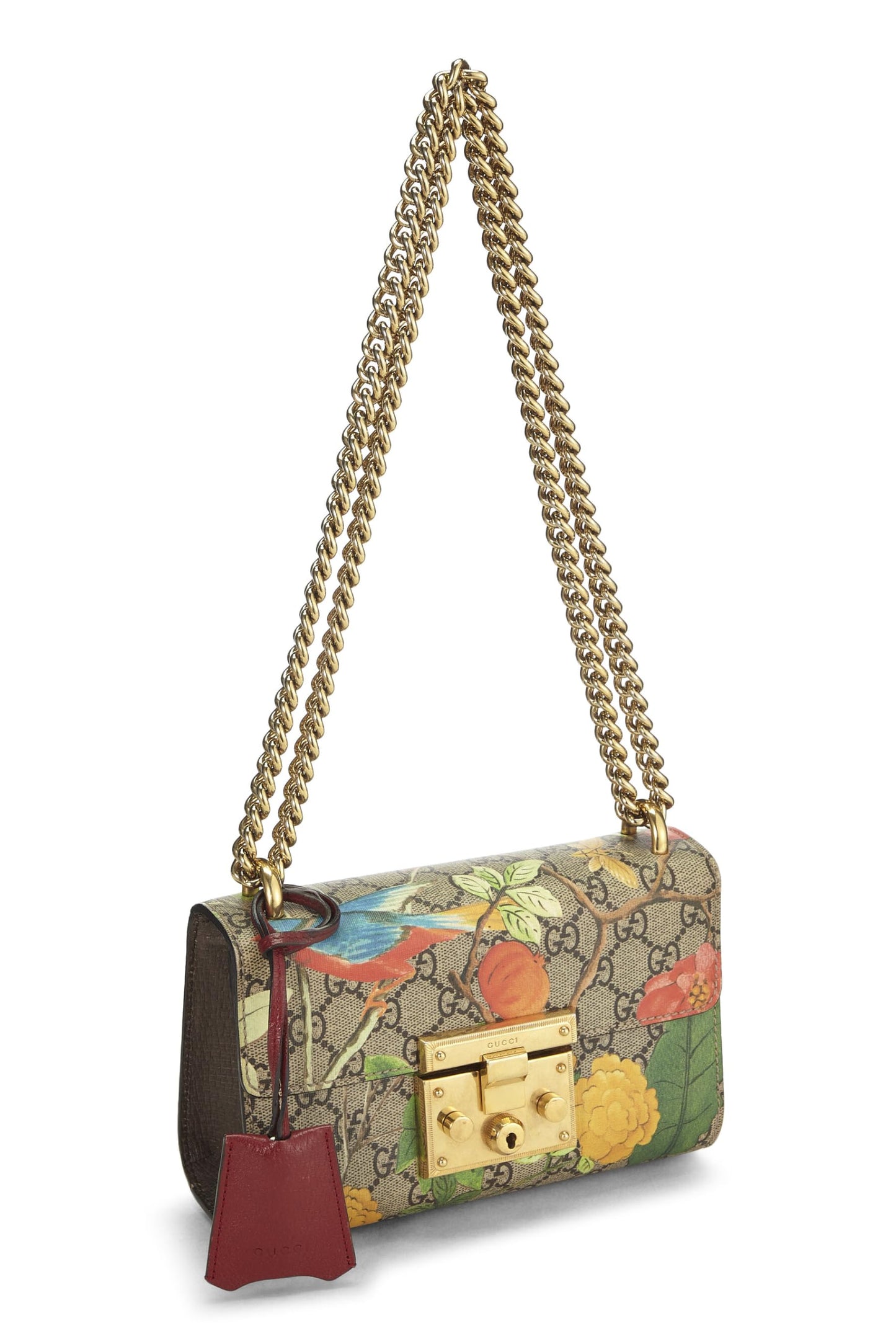 Gucci, Multicolor GG Supreme Tian Canvas Padlock Shoulder Bag Small, Multi
