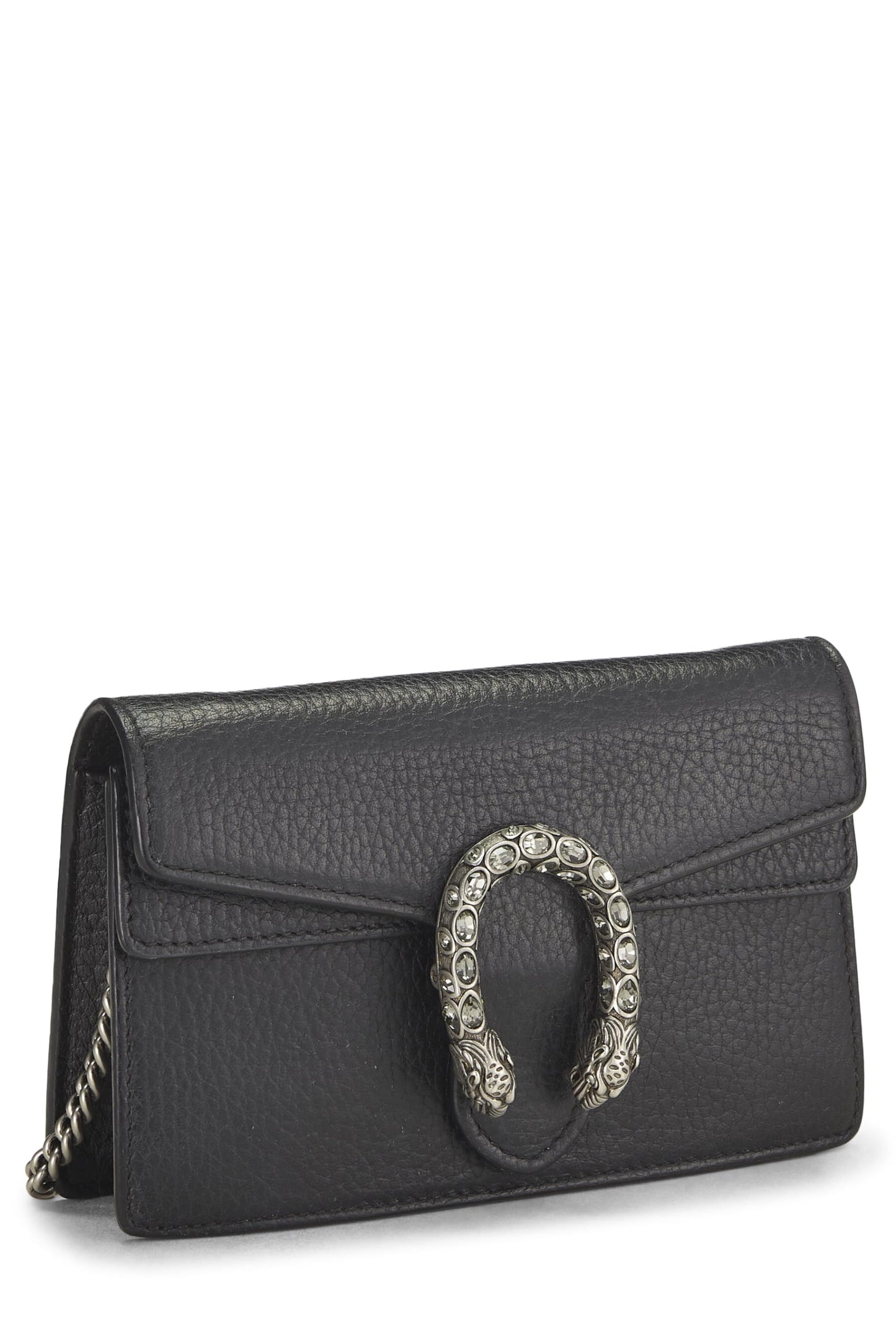 Gucci, Black Leather Dionysus Shoulder Bag Super Mini, Black
