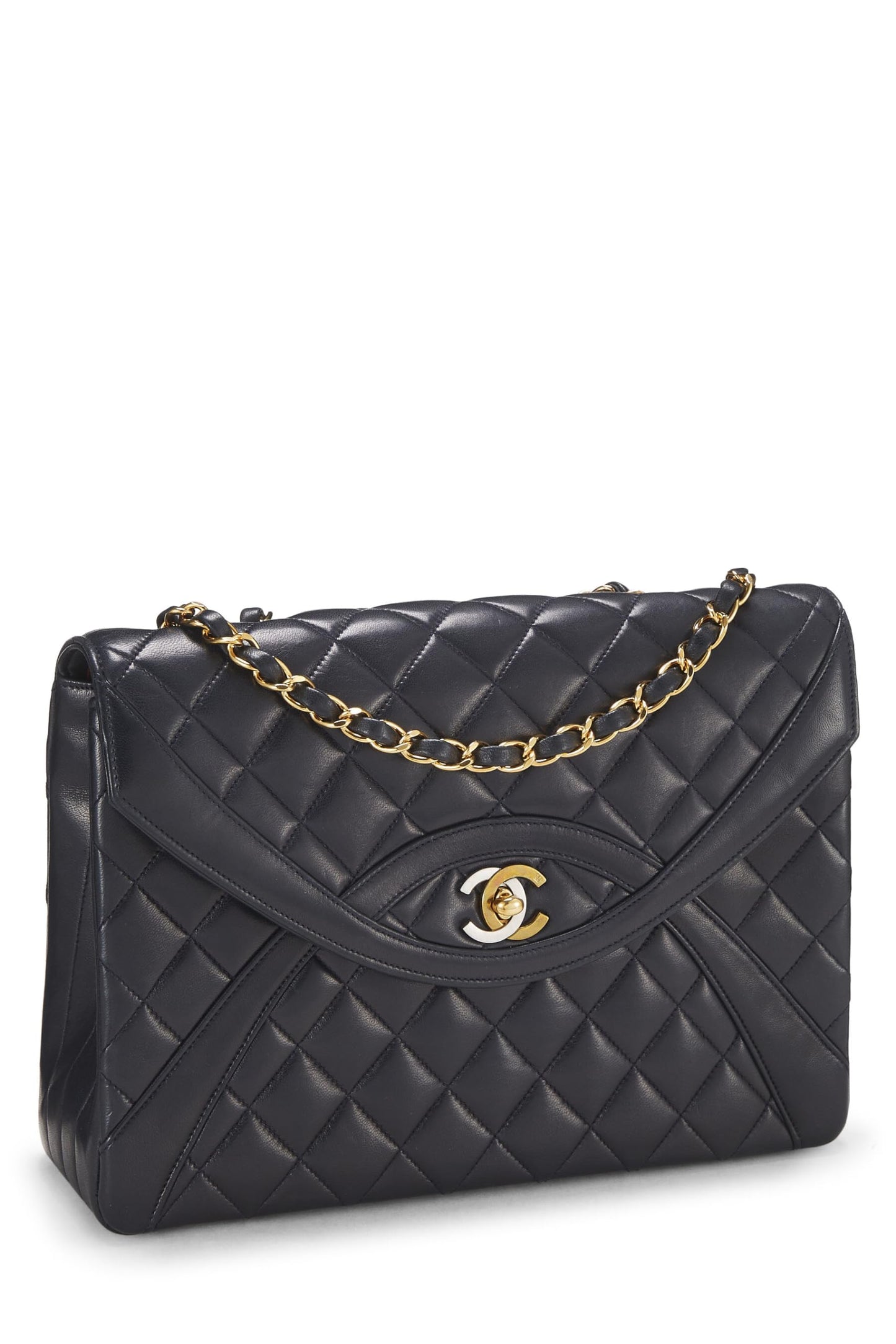 Chanel, Navy Quilted Lambskin Paris Limited Flap Medium, Navy
