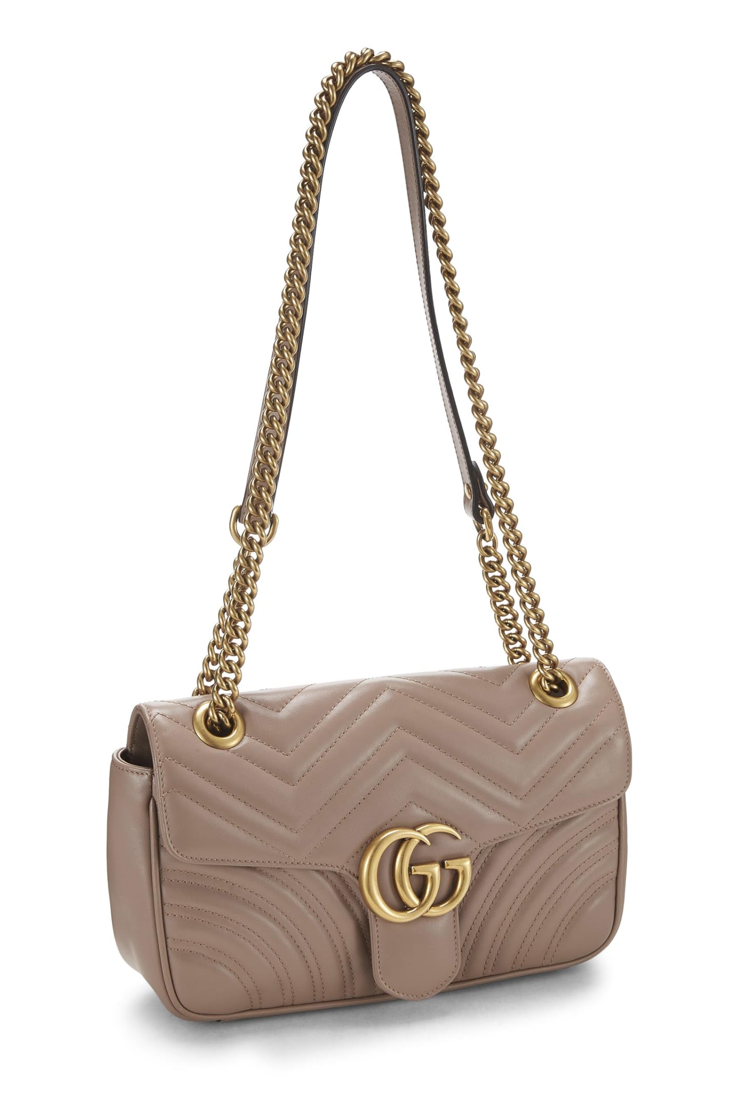 Gucci, Pink Leather GG Marmont Shoulder Bag, Pink