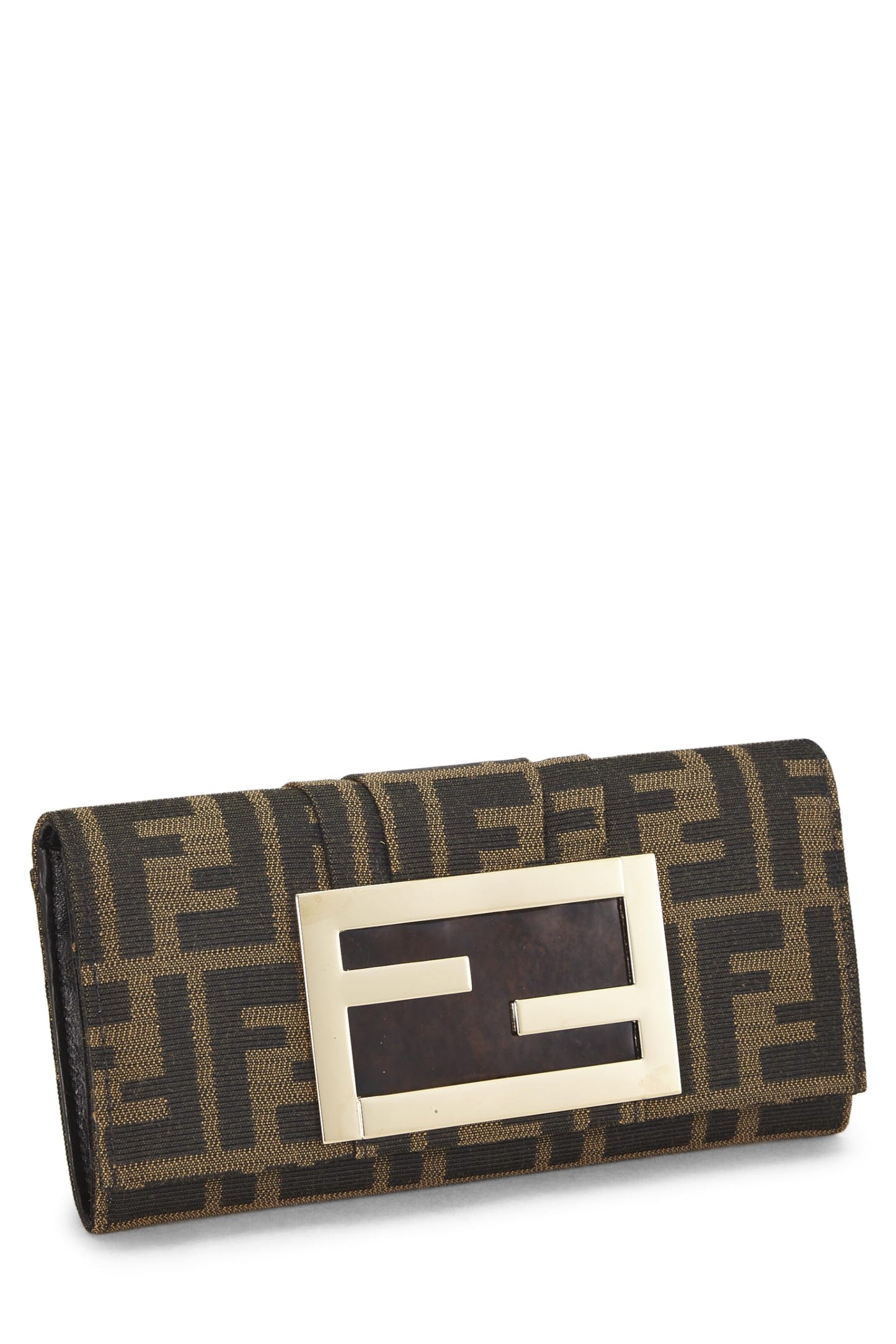 Fendi, Brown Zucca Canvas Long Wallet, Brown