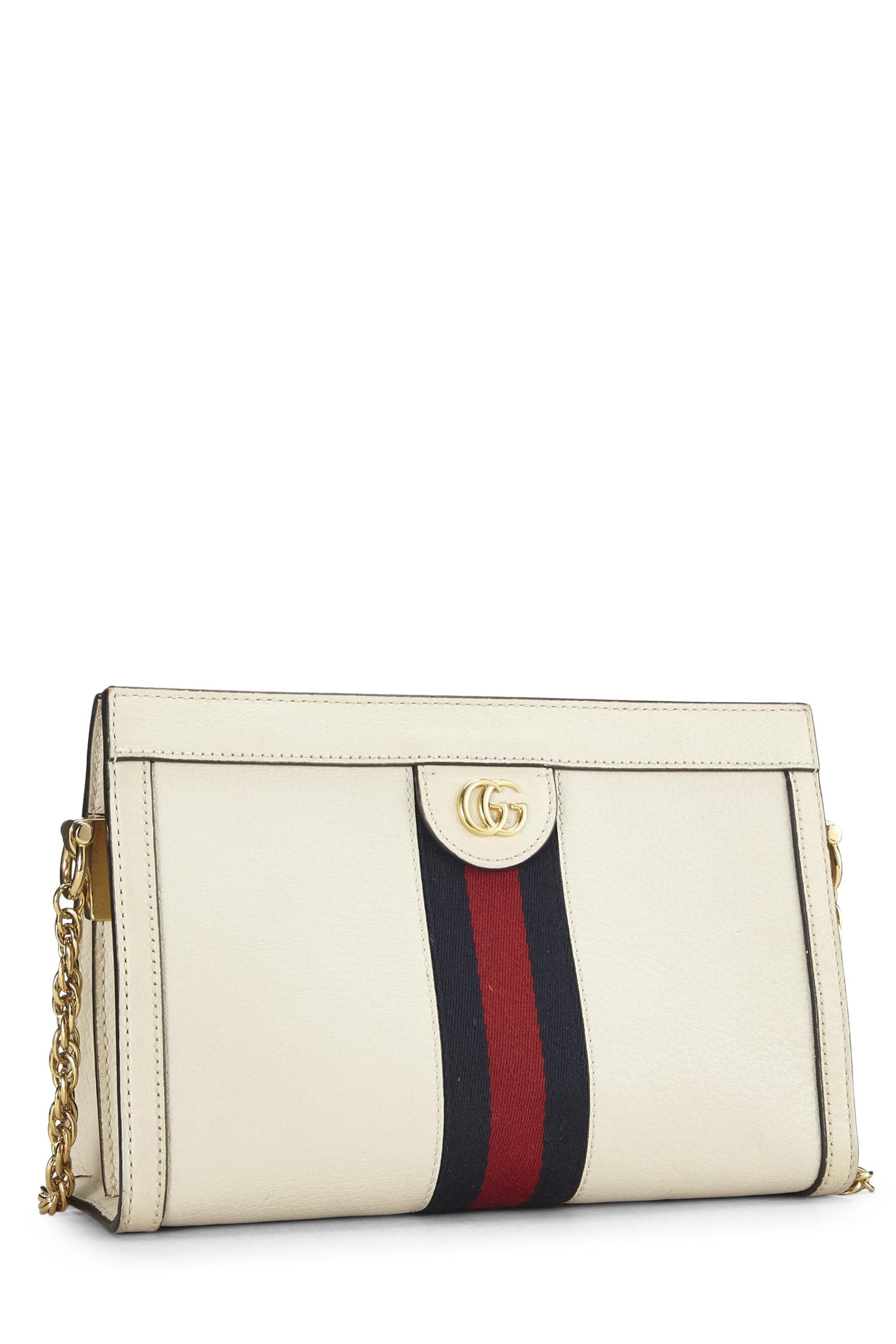 Gucci, Cream Leather Ophidia Shoulder Bag Small, White