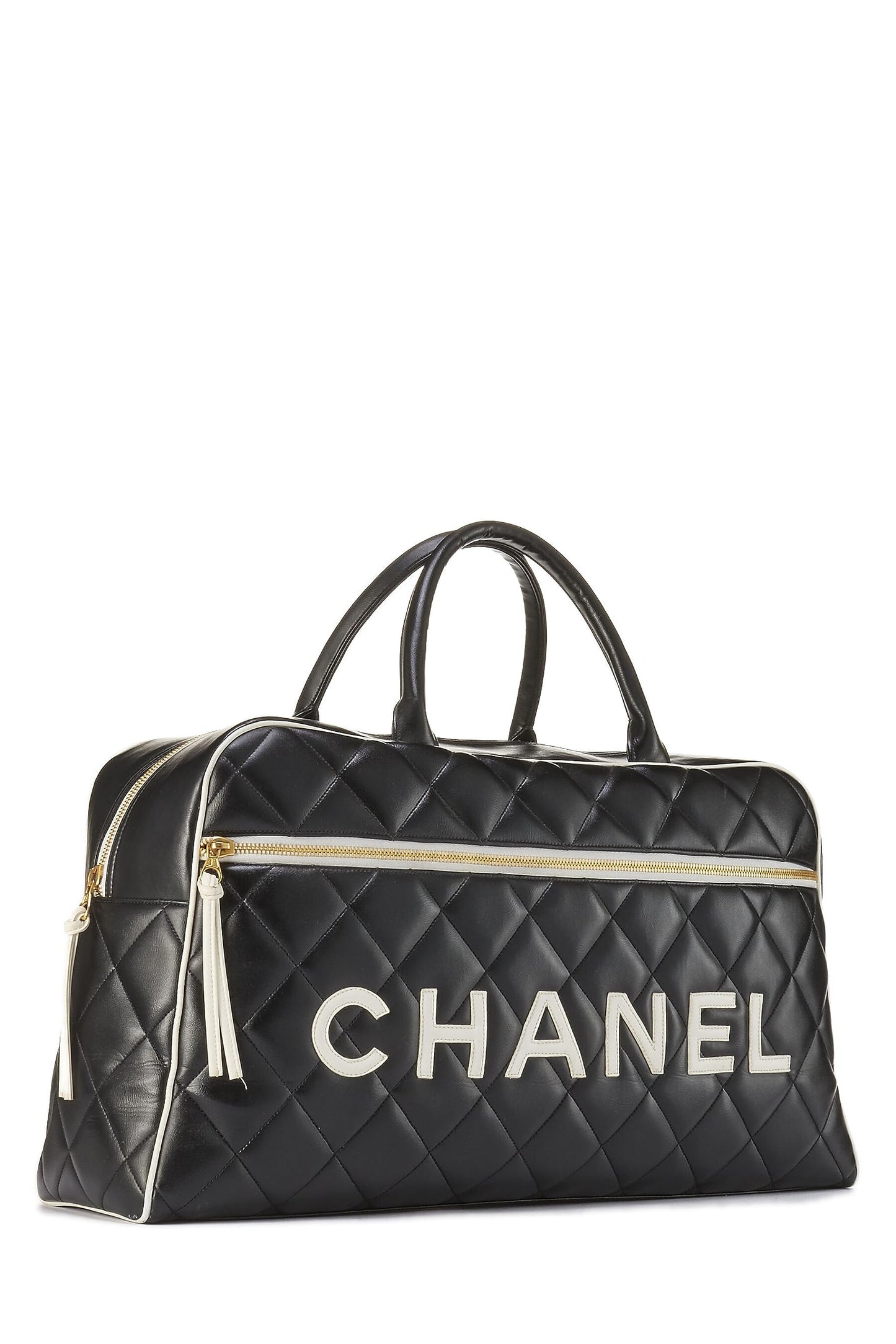 Chanel, Black Quilted Calfskin Bowler Large, Black