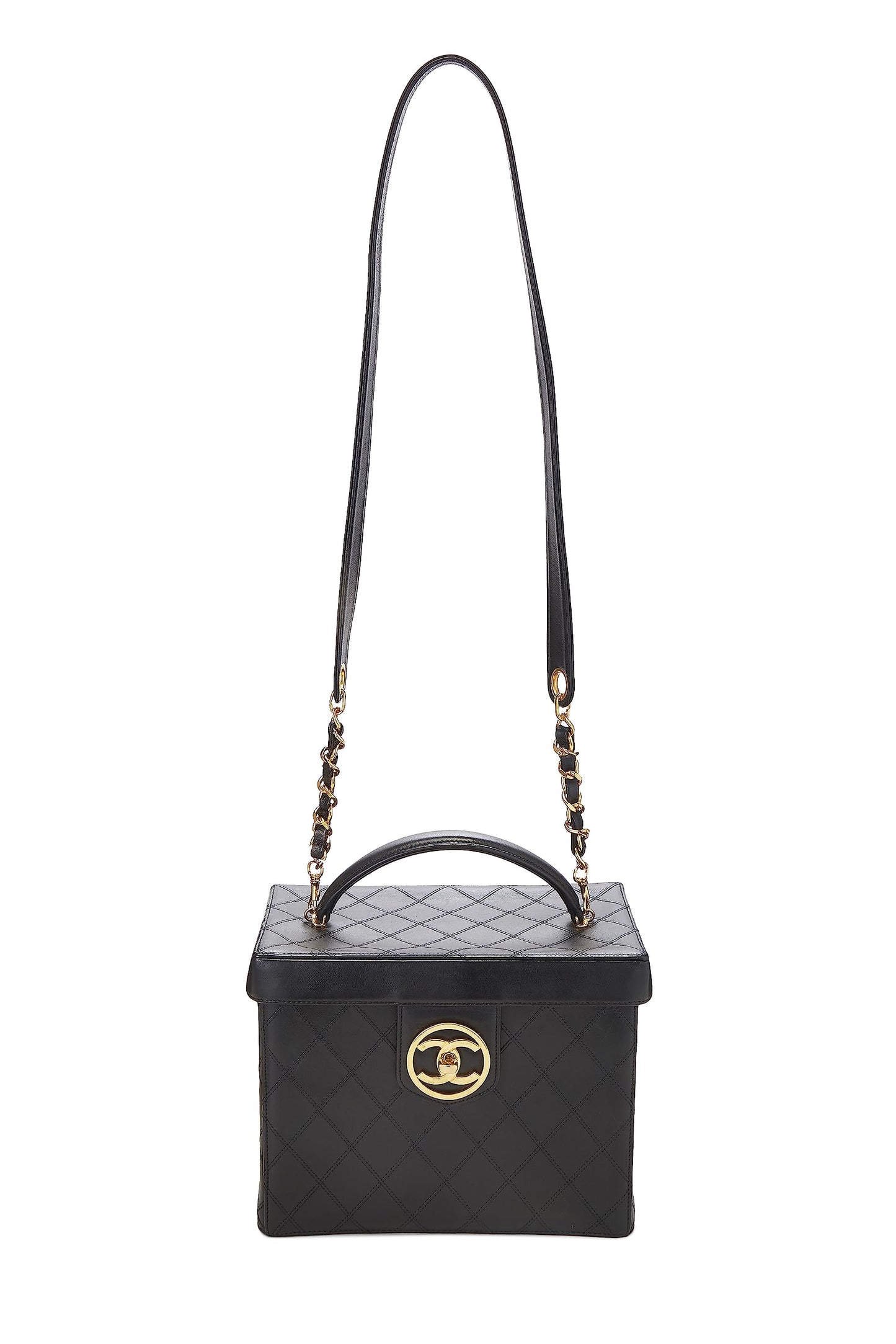 Chanel, Black Lambskin Circle 'CC' Vanity Large, Black
