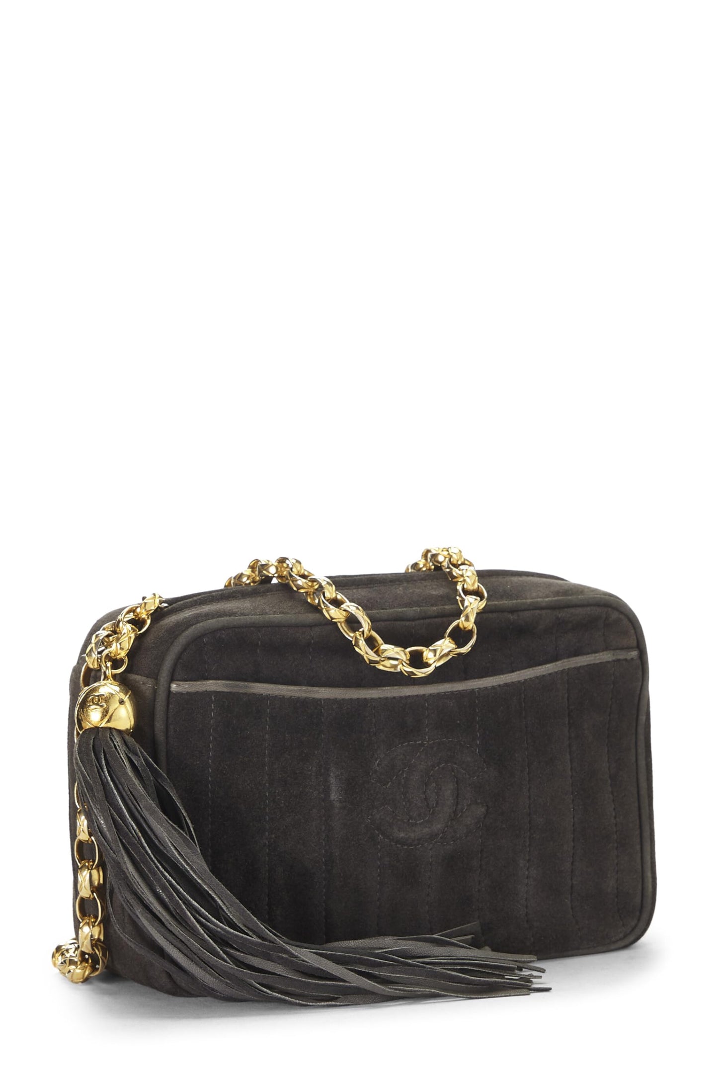 Chanel, Grey Suede Pocket Camera Bag Mini, Grey