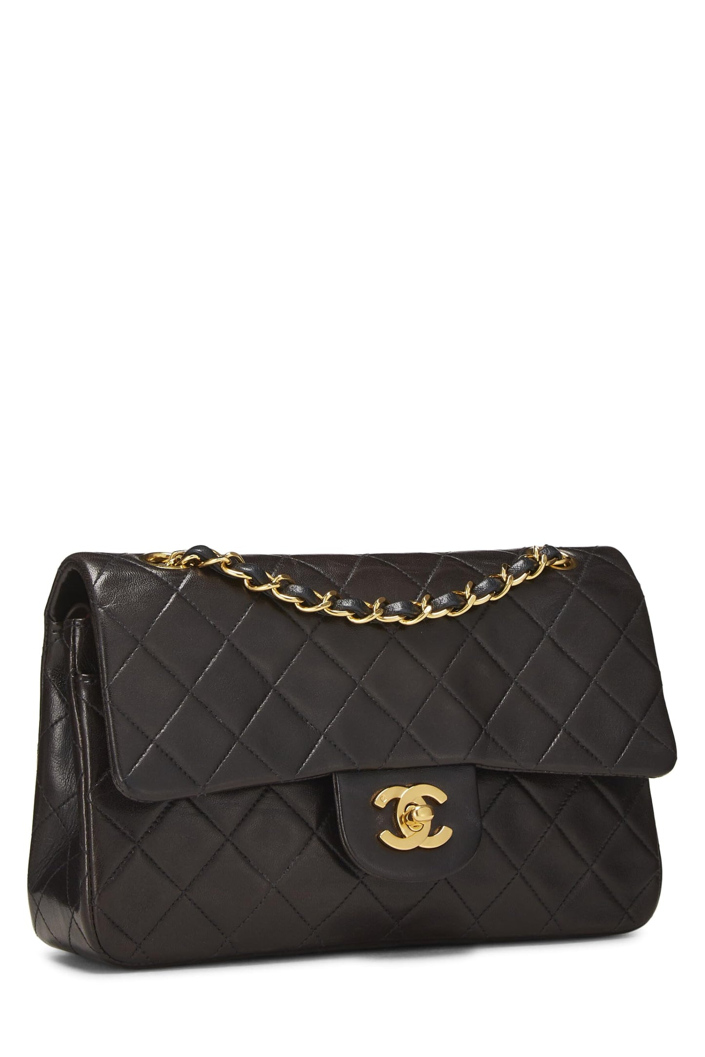 Chanel, Black Quilted Lambskin Classic Double Flap Small, Black