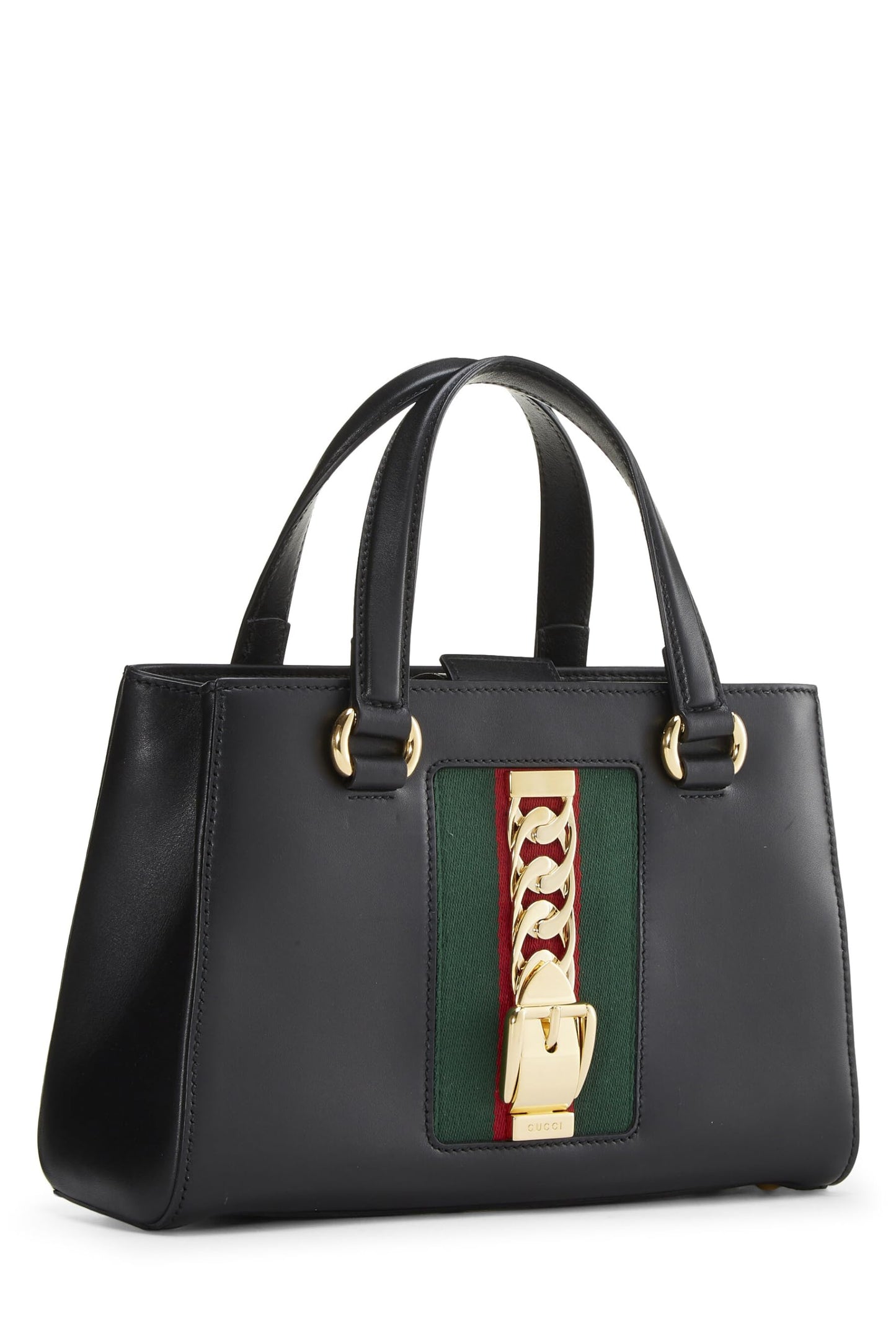 Gucci, Black Leather Sylvie Tote Medium, Black