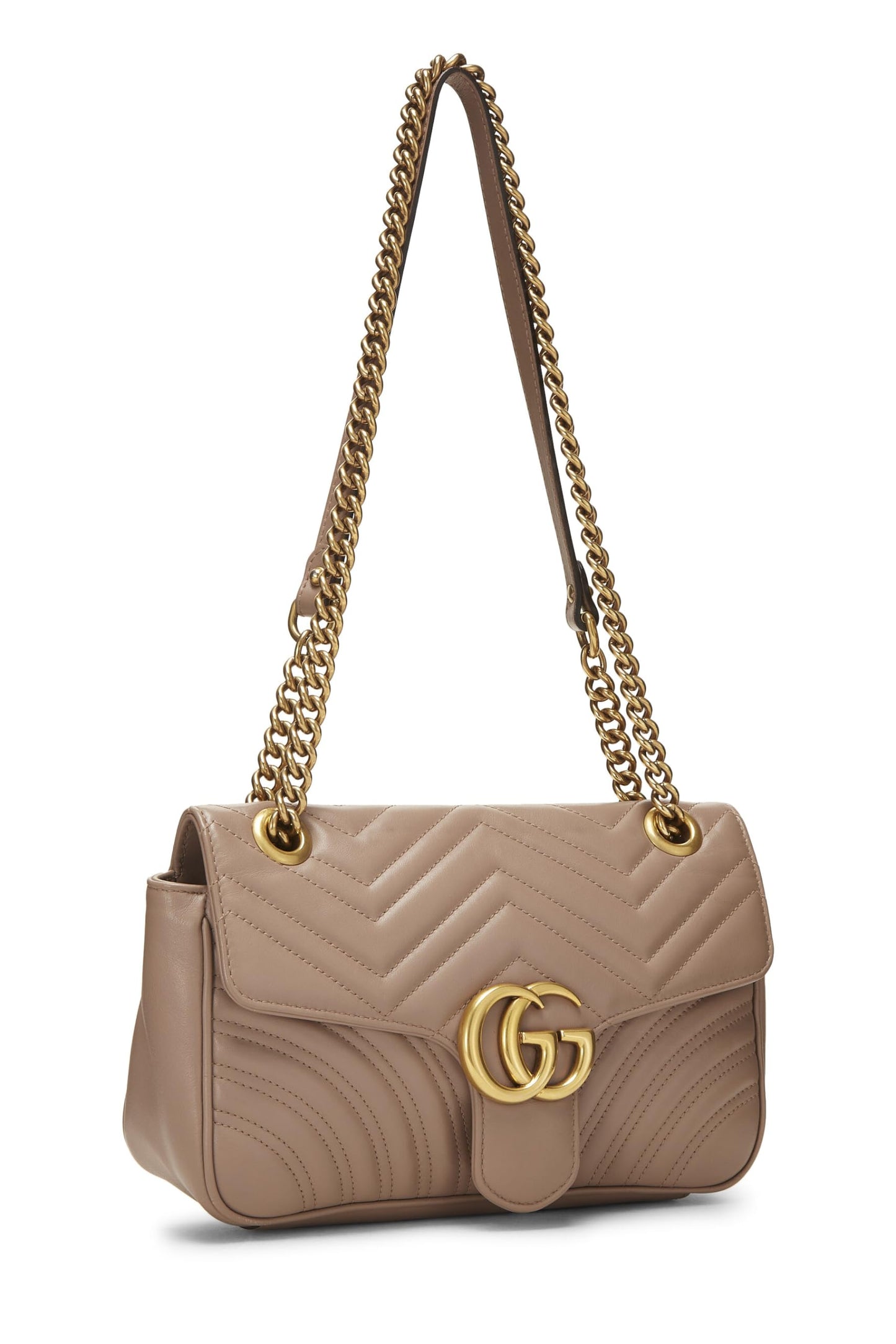 Gucci, Pink Leather GG Marmont Shoulder Bag Small, Pink