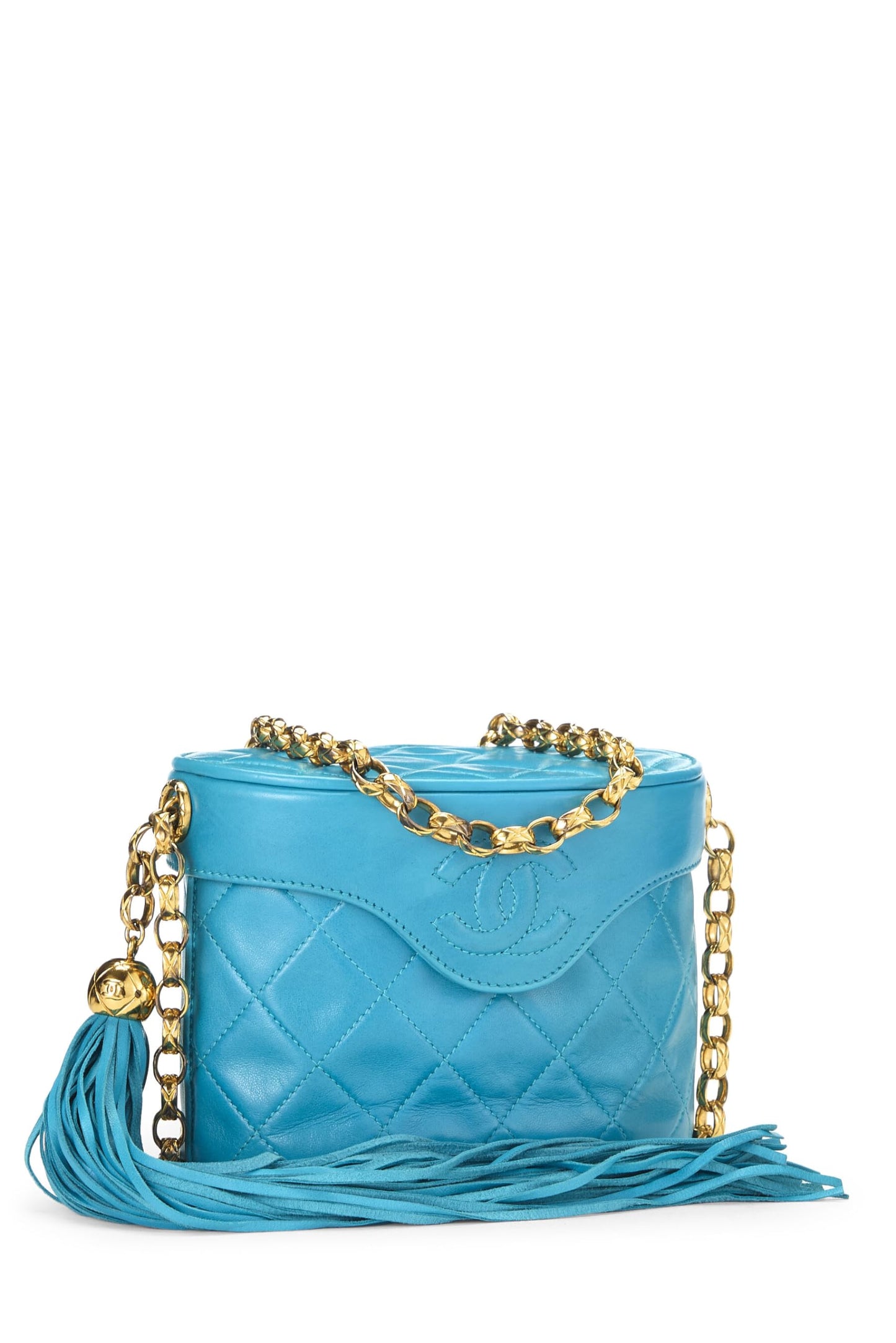 Chanel, Blue Quilted Lambskin Binocular Bag Mini, Blue