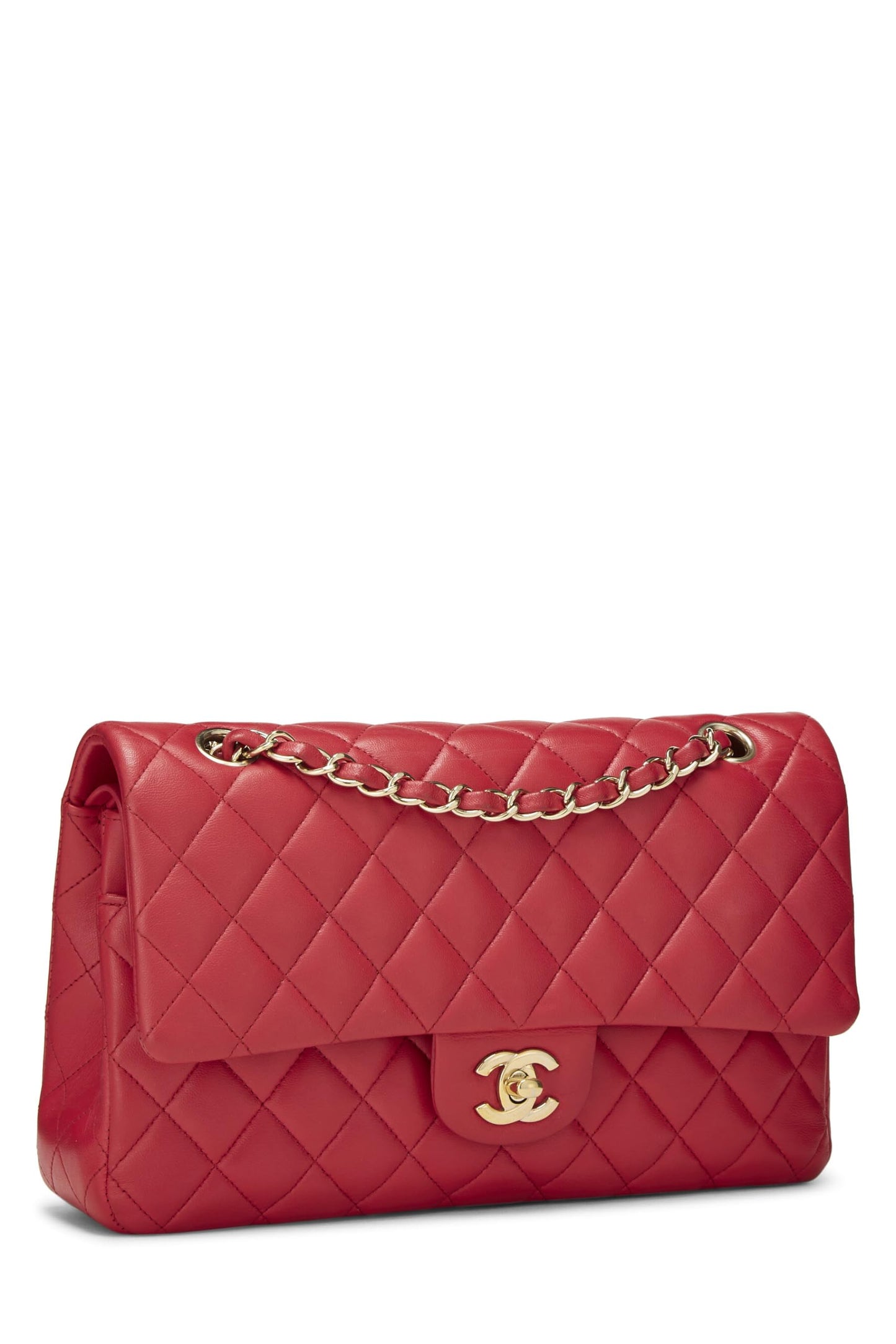 Chanel, Pink Quilted Lambskin Classic Double Flap Medium, Pink