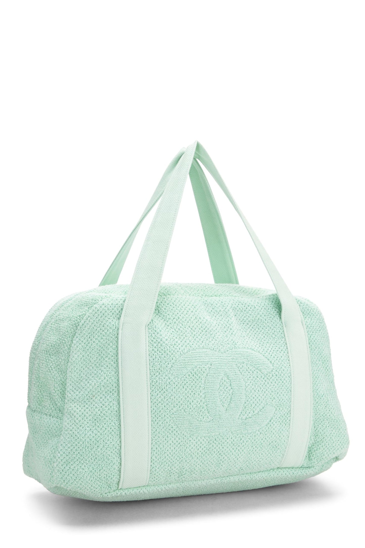 Chanel, Green Terry Cloth 'CC' Beach Tote Large, Green