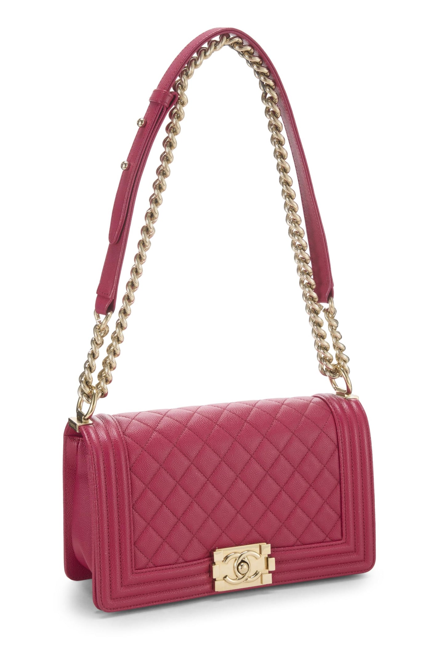 Chanel, Pink Quilted Caviar Boy Bag Medium, Pink