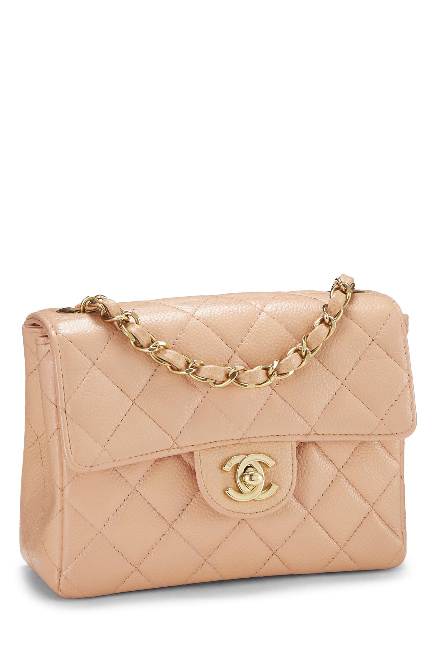 Chanel, Pink Quilted Caviar Half Flap Mini, Pink