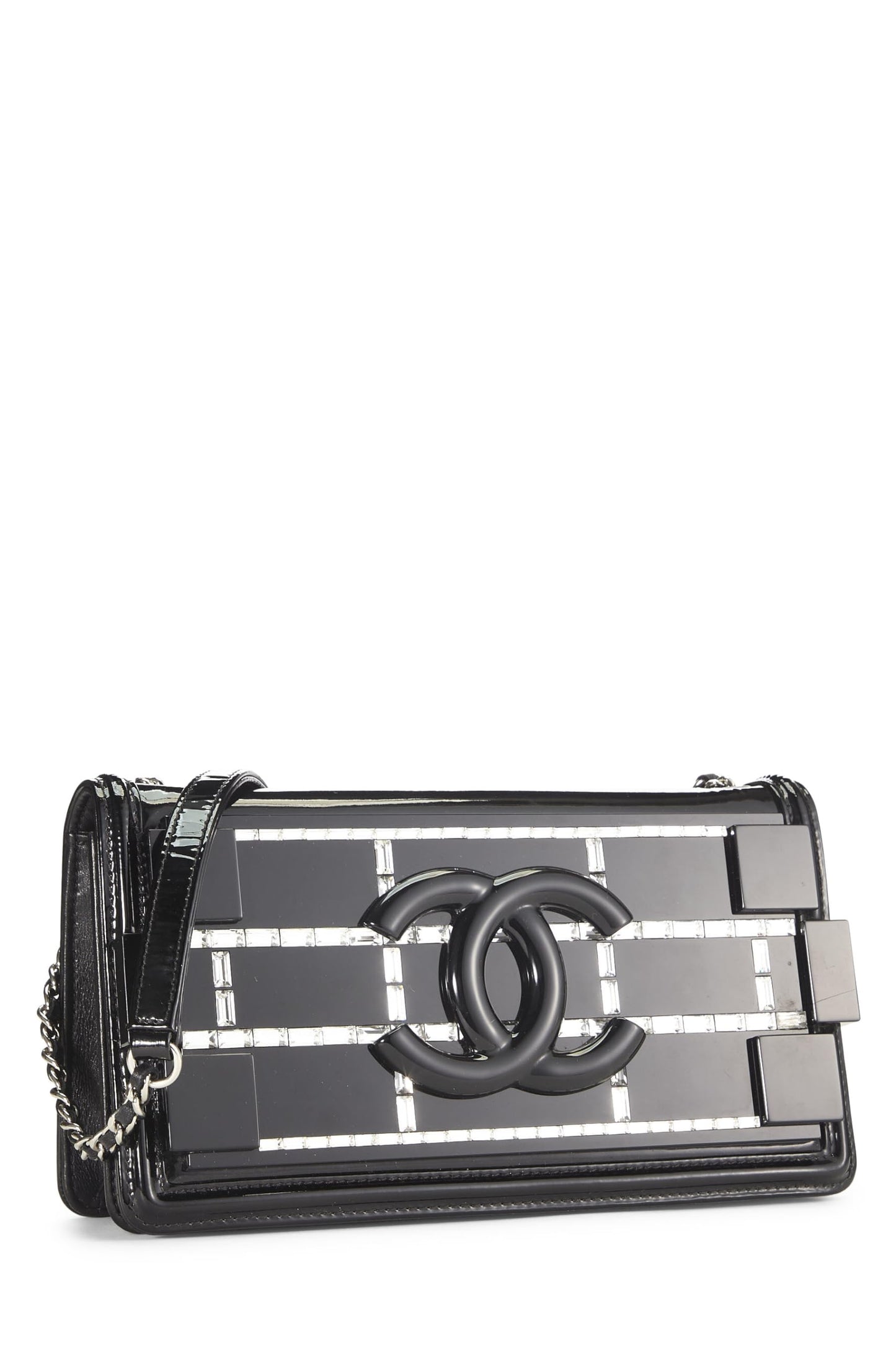 Chanel, Black Patent Leather Boy Brick Flap, Black