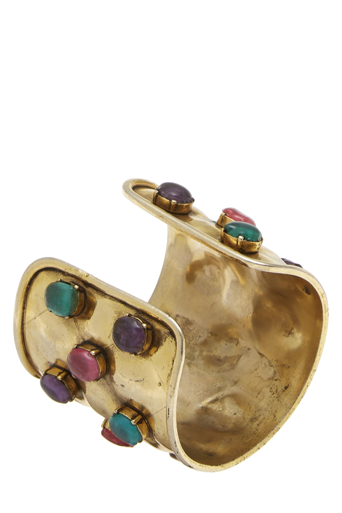 Chanel, Gold & Multicolor Gripoix Quilted Cuff, Multi