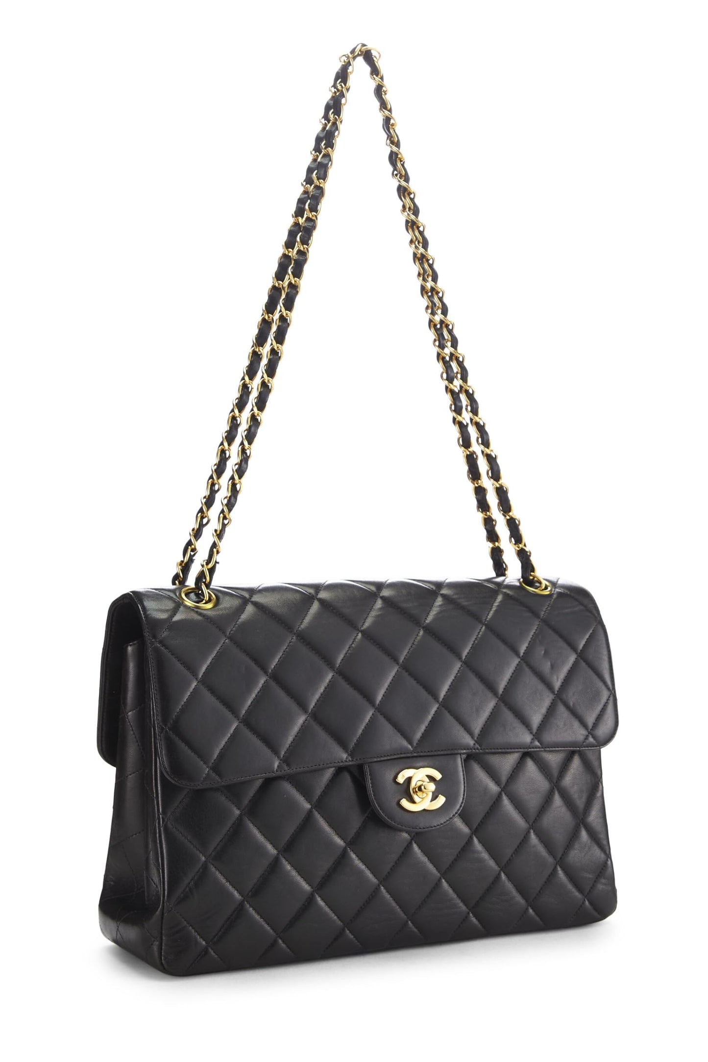 Chanel, Black Quilted Lambskin Double Sided Classic Flap Jumbo, Black