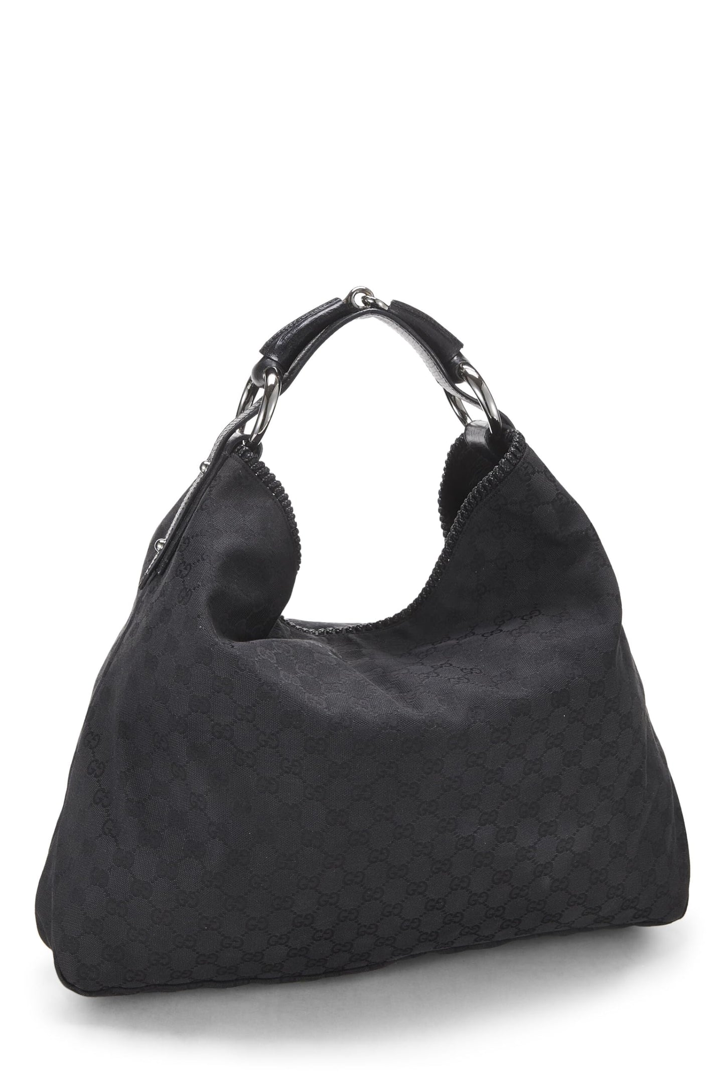 Gucci, Black Original GG Canvas Horsebit Hobo Large, Black