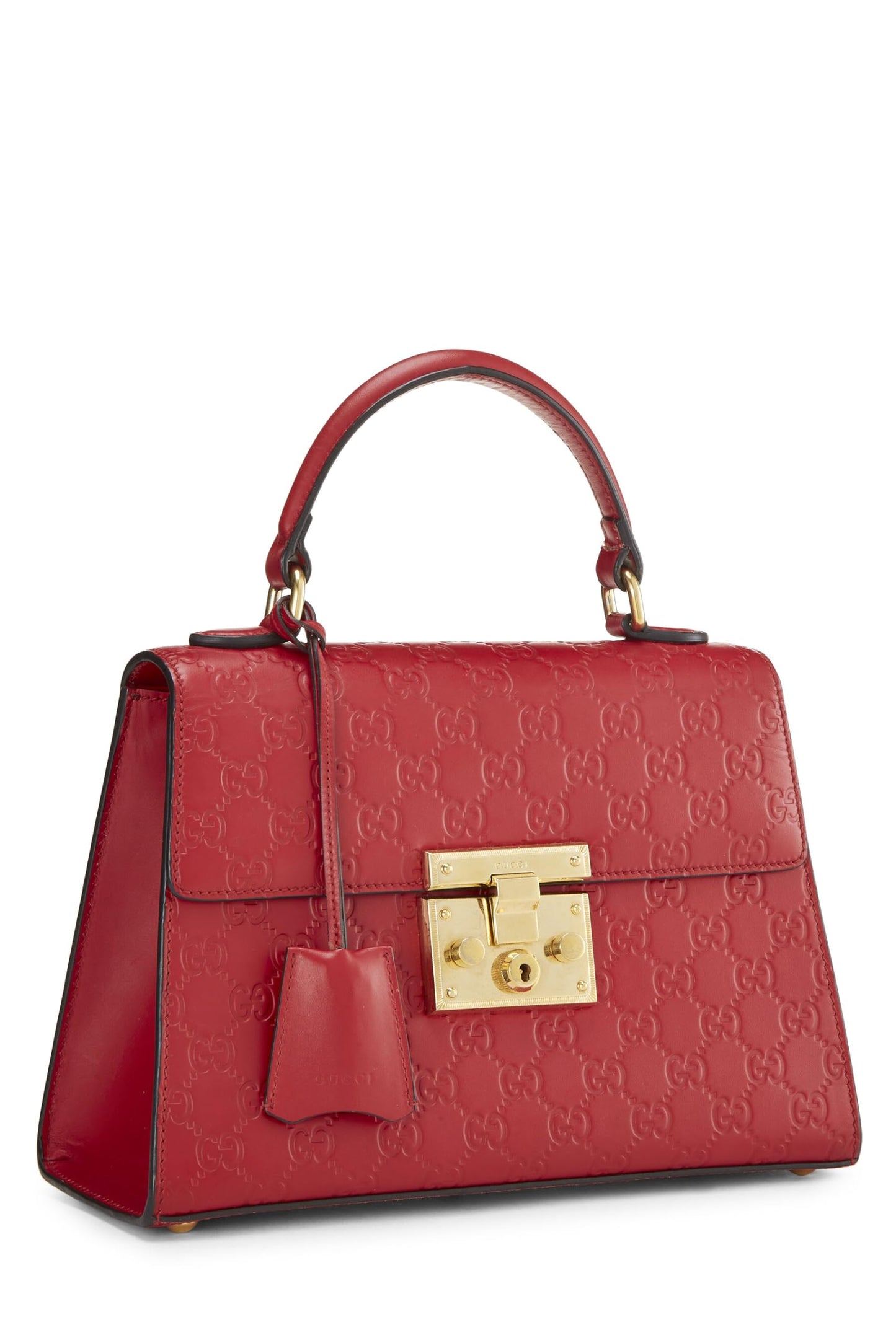 Gucci, Red Guccissima Padlock Handbag Small, Red