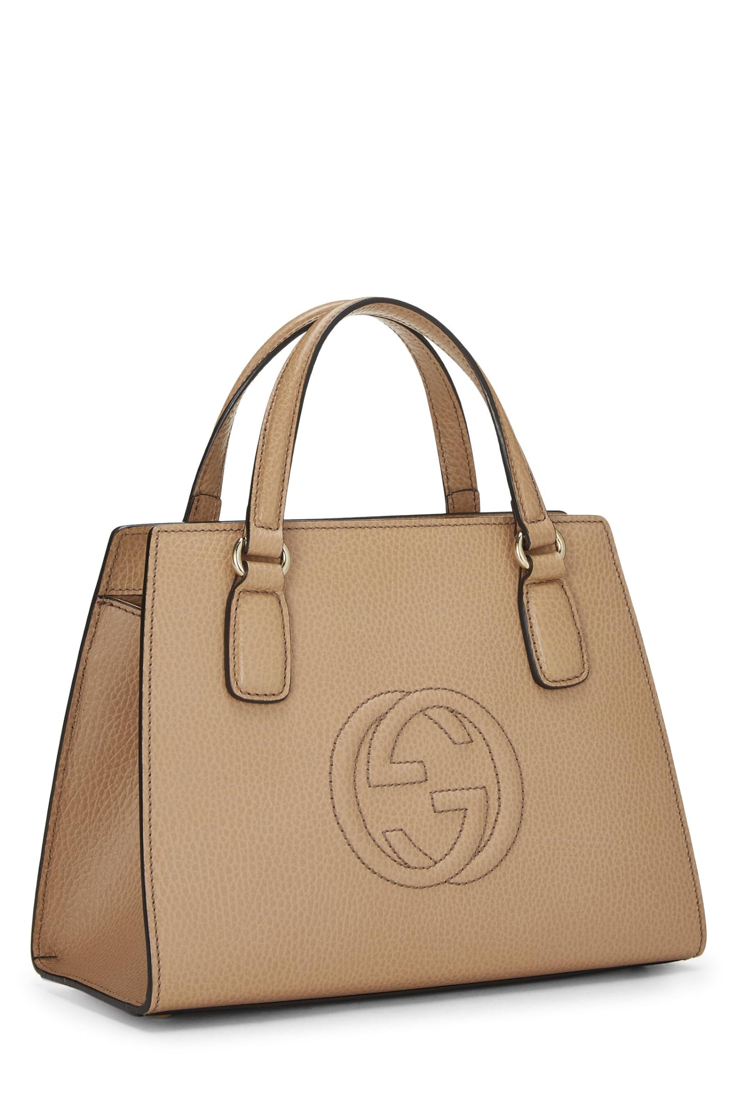 Gucci, Beige Grained Leather Soho Handbag, Beige