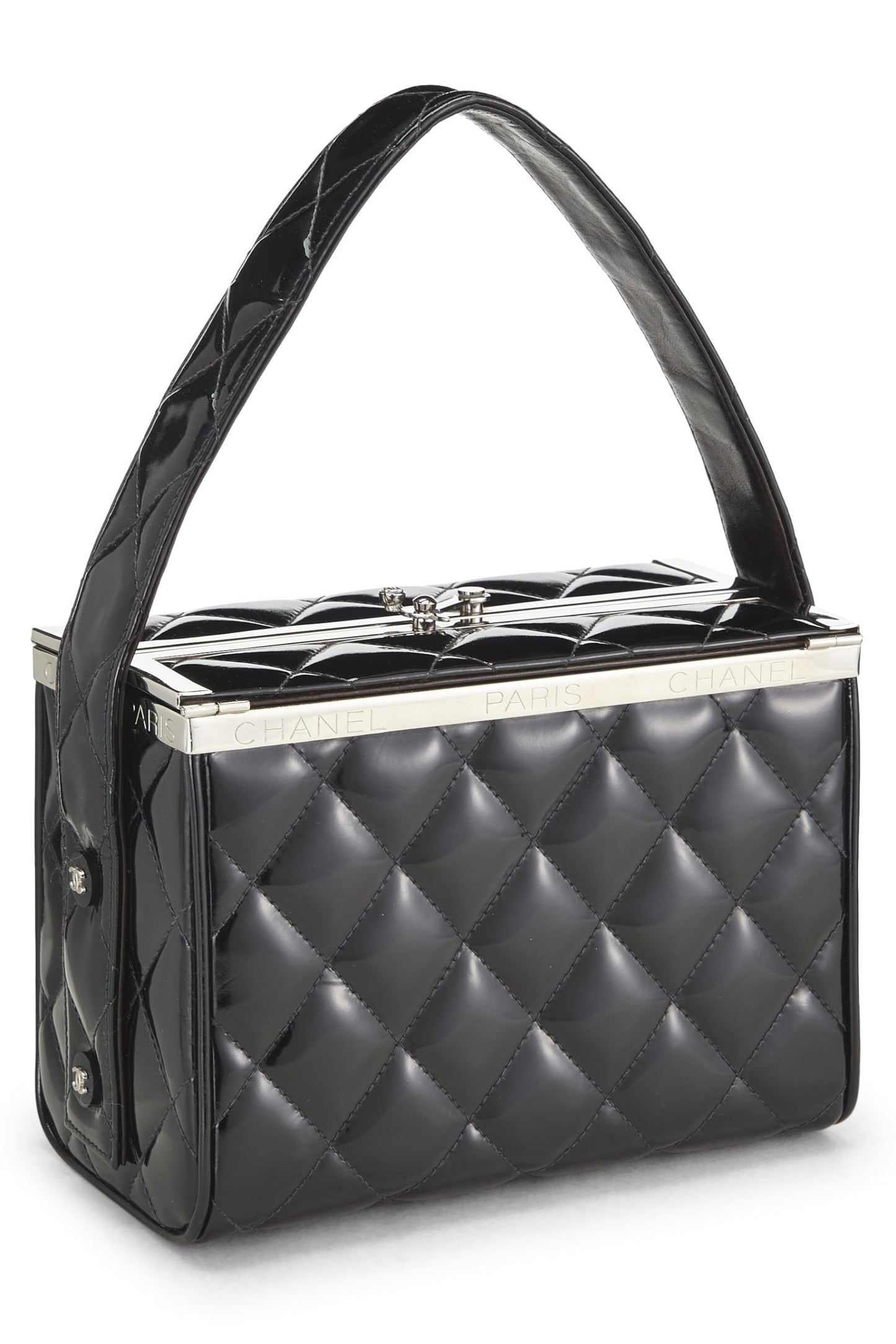 Chanel, Black Patent Leather Box Vanity, Black