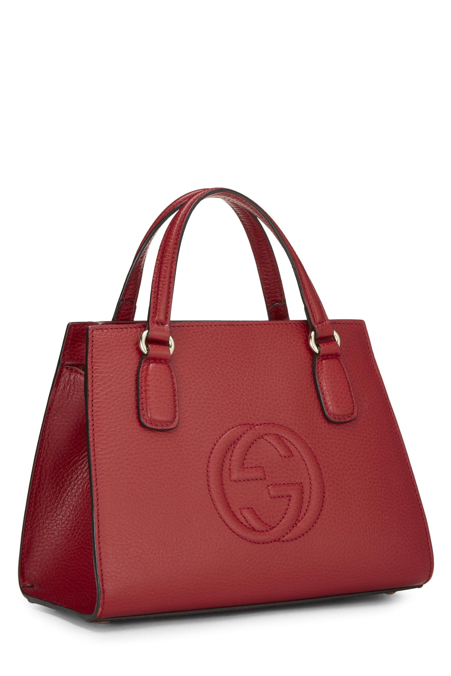 Gucci, Red Grained Leather Soho Handbag, Red