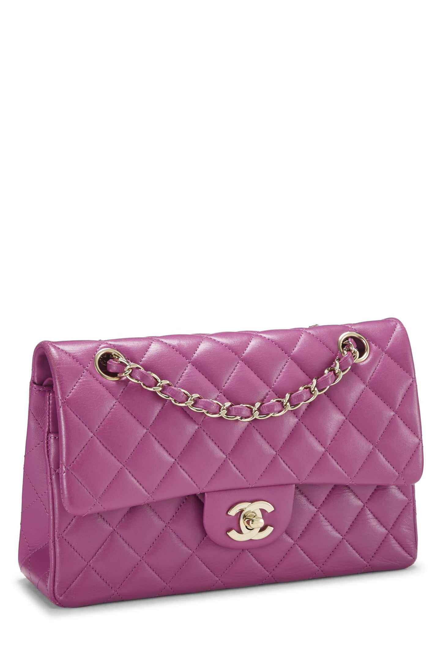 Chanel, Purple Quilted Lambskin Classic Double Flap Small, Purple