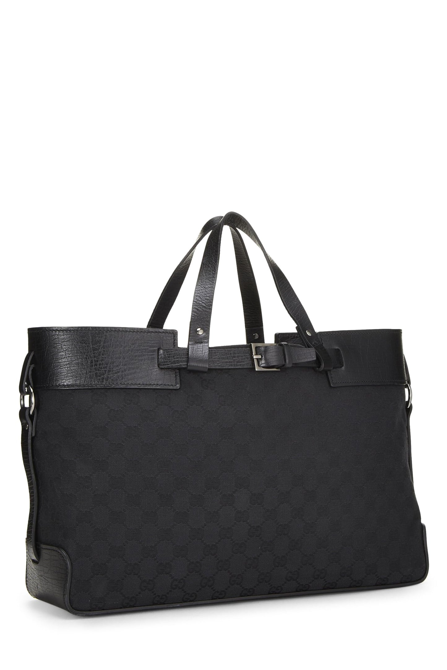 Gucci, Black Original GG Canvas Buckle Tote Large, Black