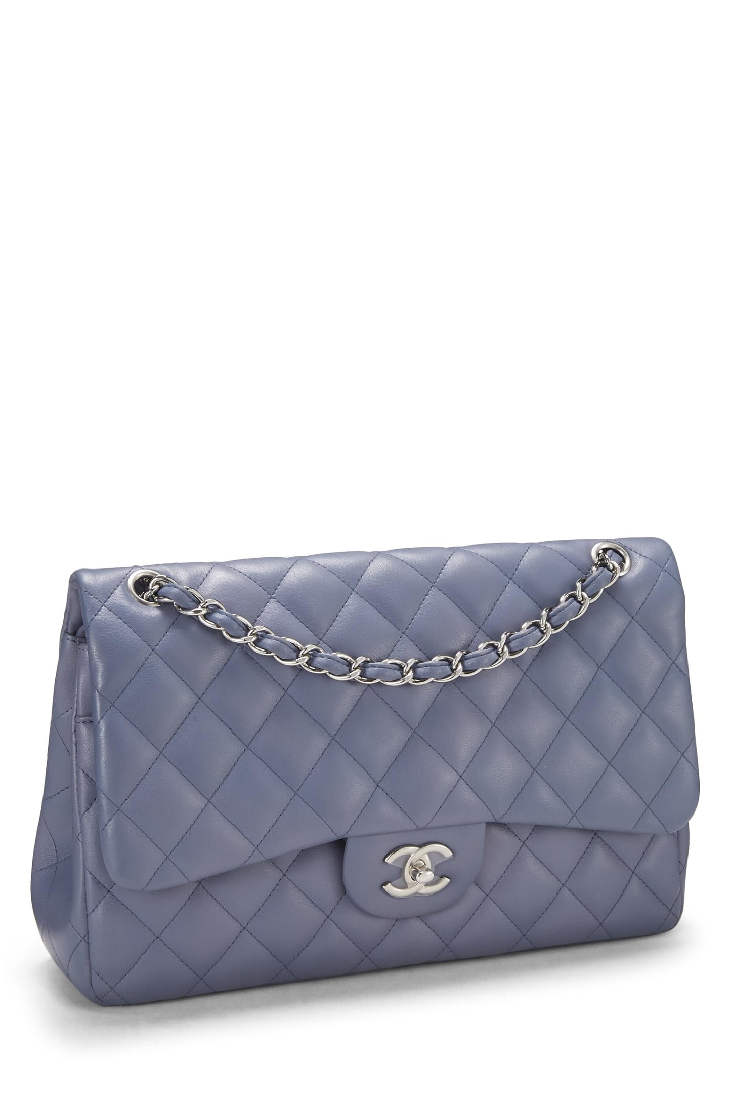 Chanel, Purple Quilted Lambskin New Classic Double Flap Jumbo, Purple