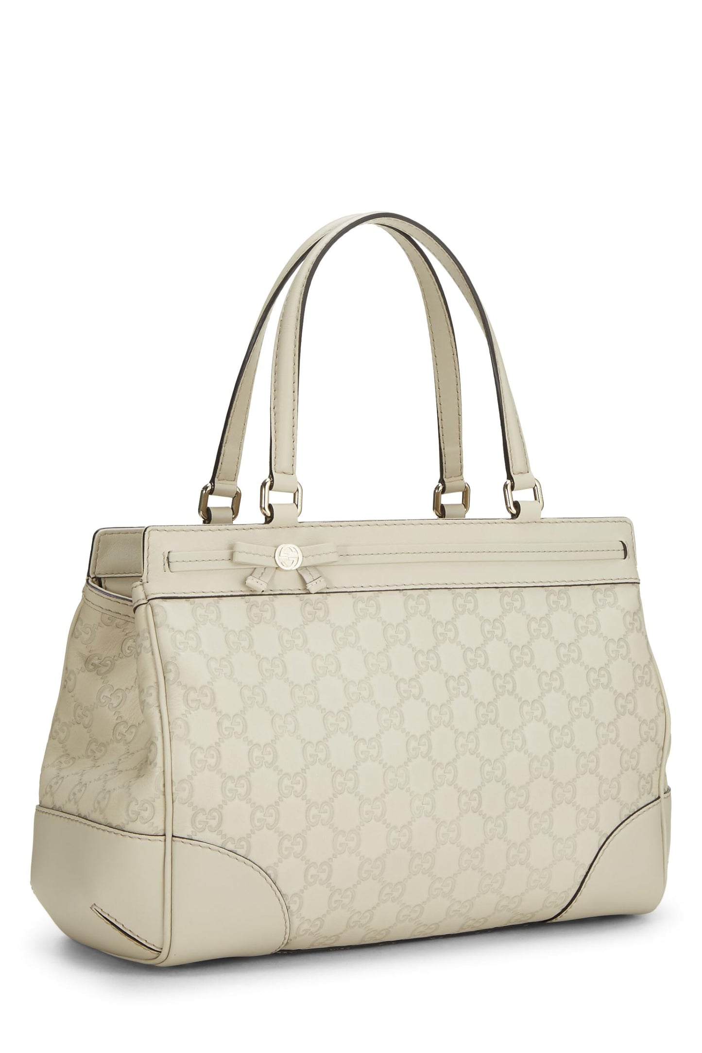 Gucci, White Guccissima Mayfair Double Tote, White