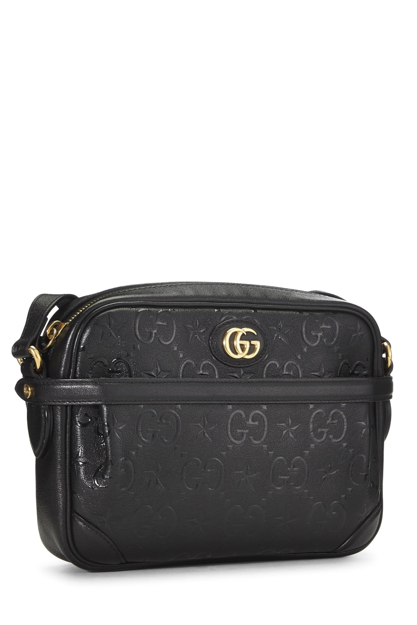 Gucci, Black Embossed GG Star Shoulder Bag Small, Black