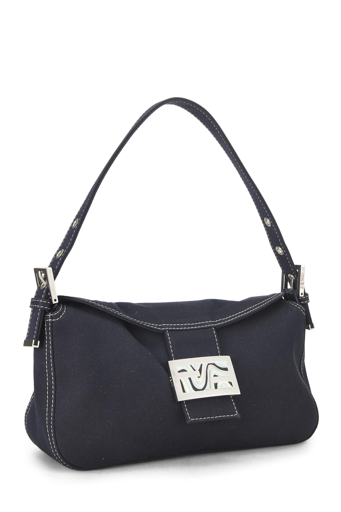 Fendi, Navy Canvas Shoulder Bag Small, Navy