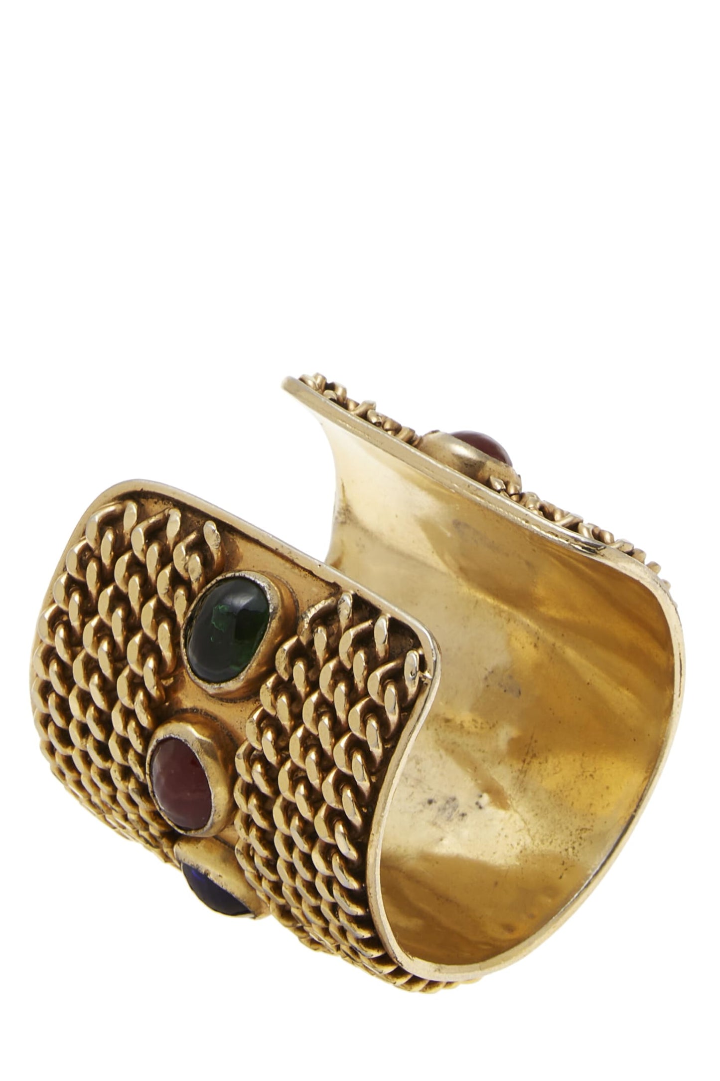 Chanel, Gold & Multicolor Gripoix Cuff Bracelet, Multi