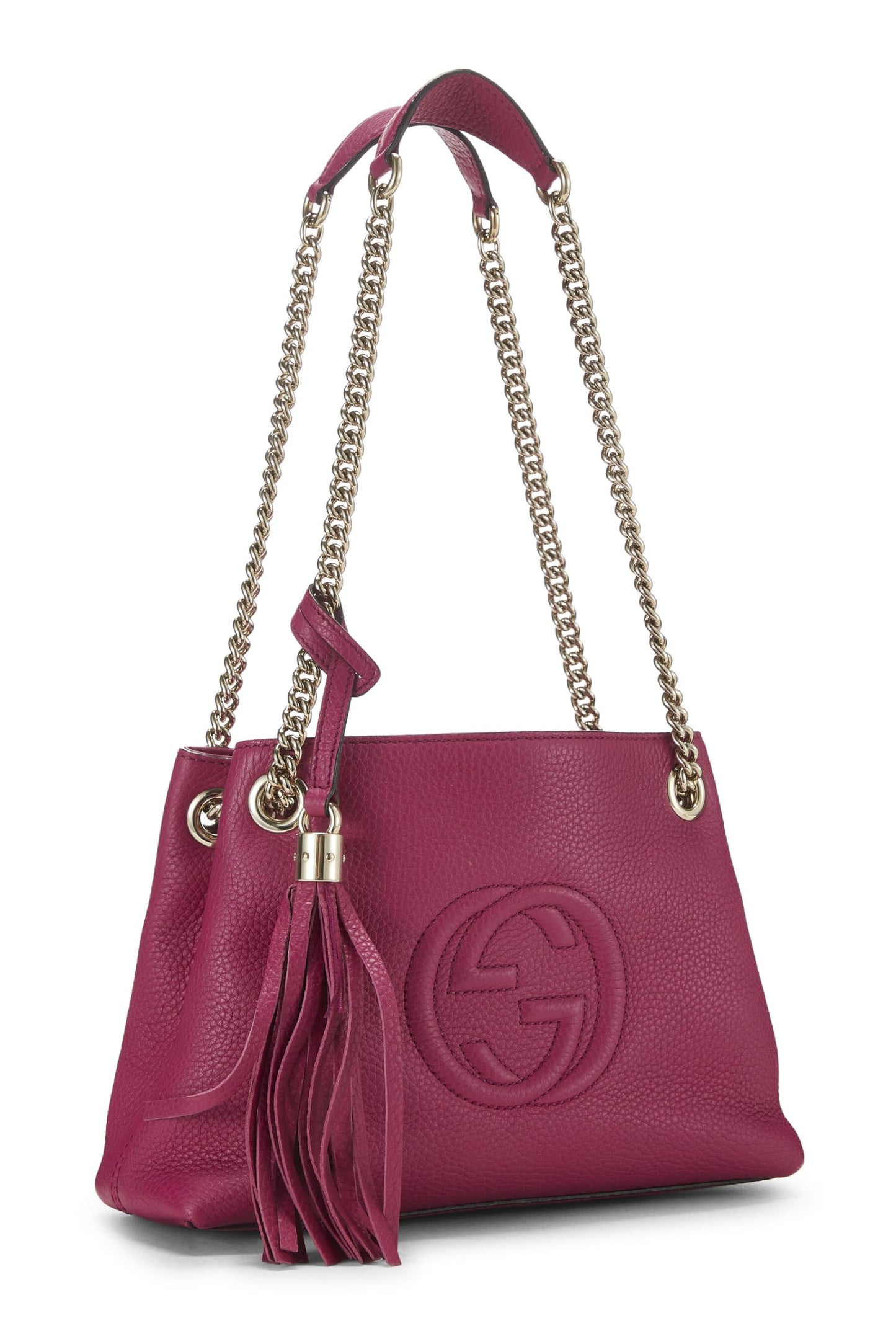Gucci, Pink Leather Soho Chain Tote Small, Pink