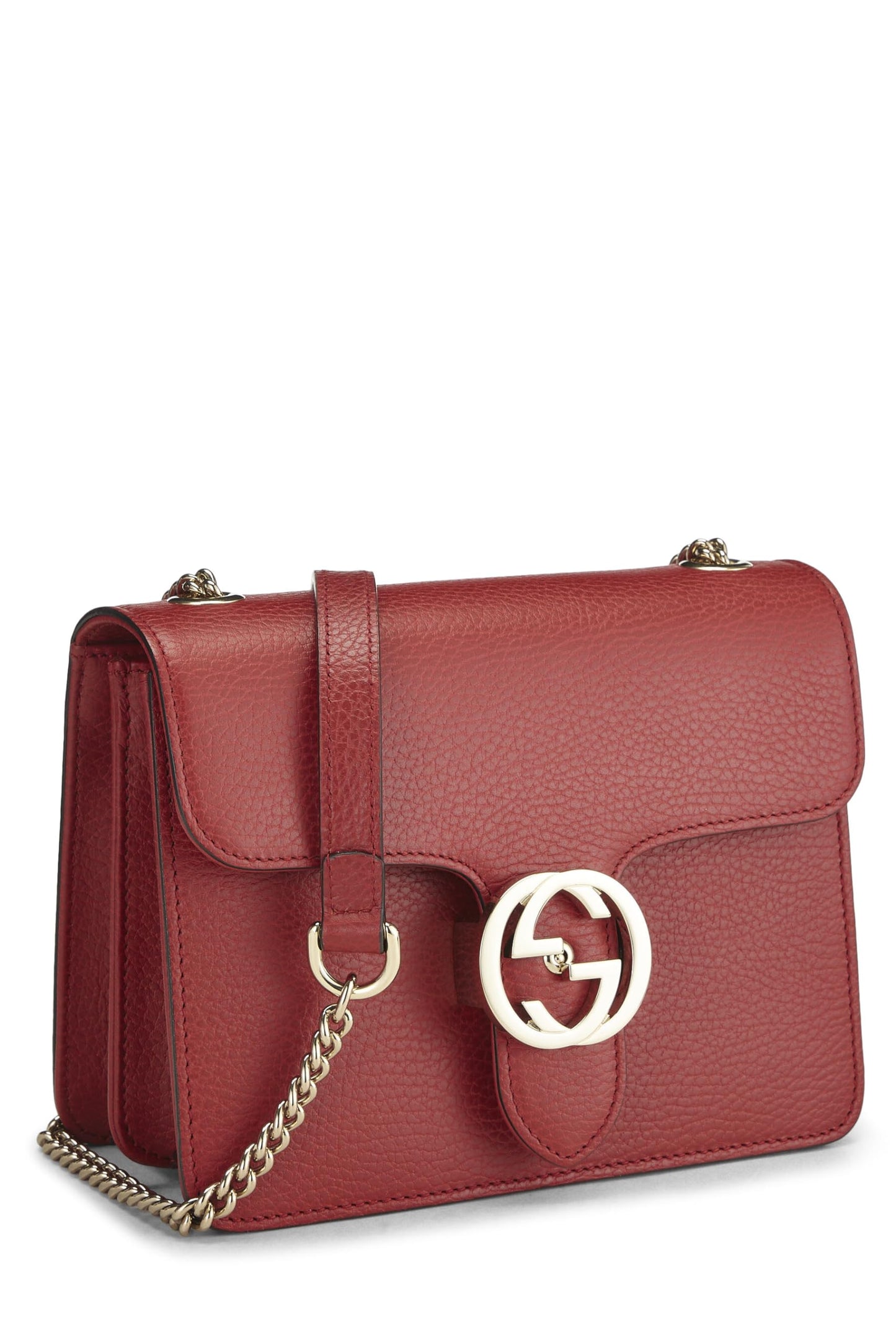 Gucci, Red Leather Interlocking Crossbody Bag Small, Red