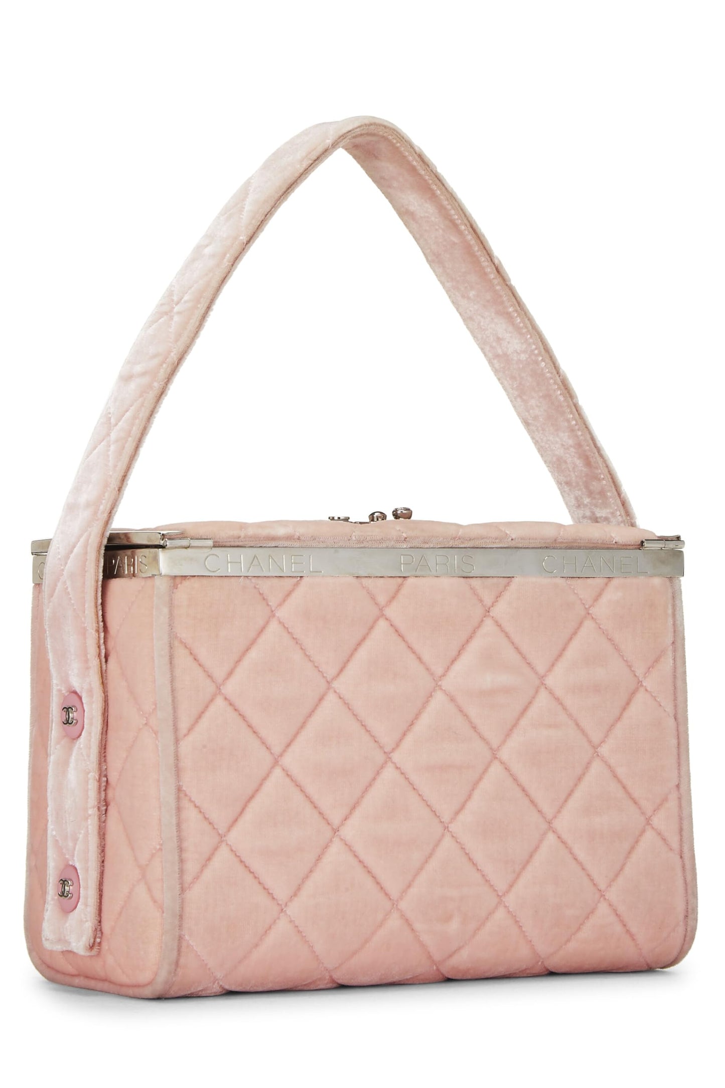 Chanel, Pink Quilted Velvet Box Vanity Medium, Pink