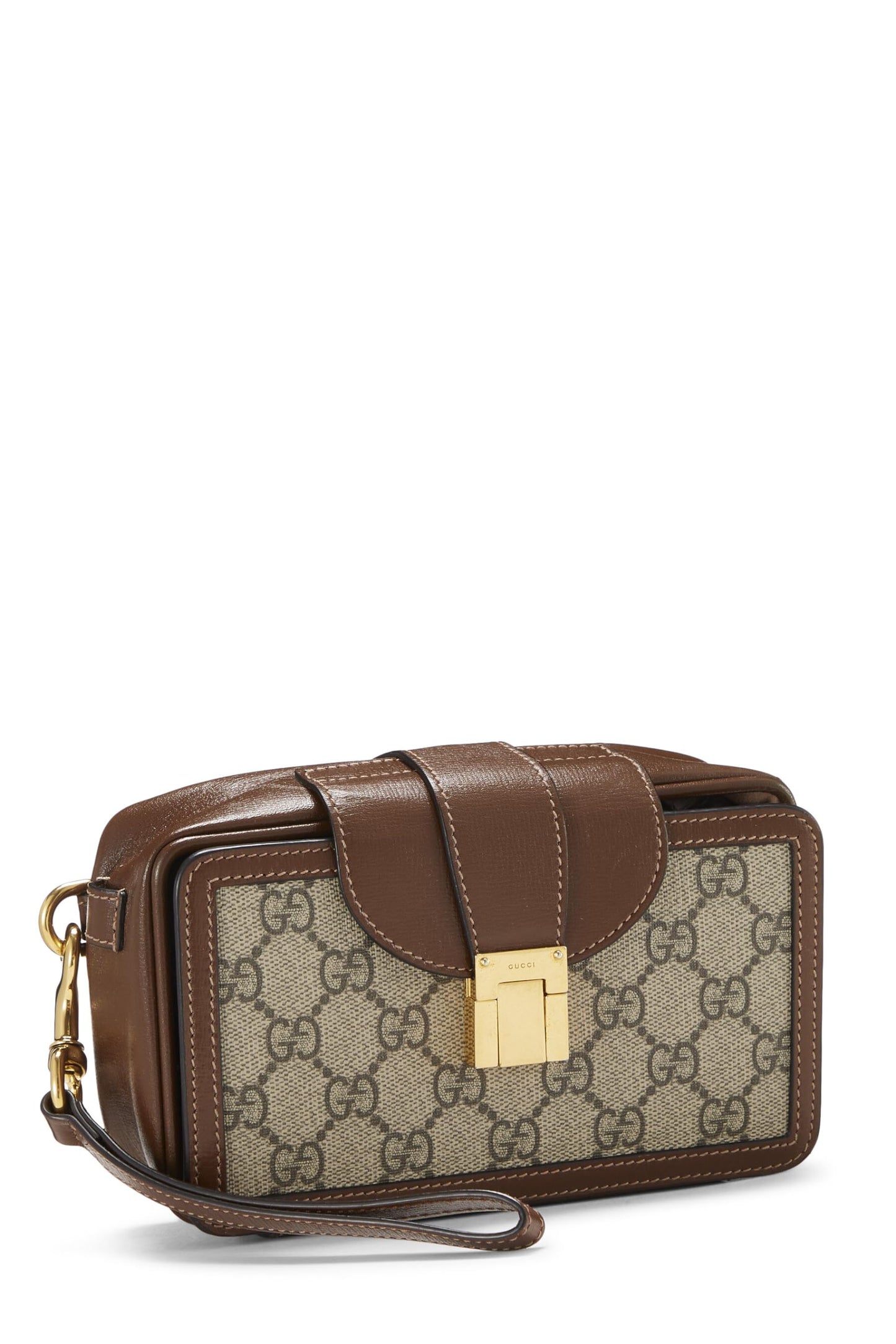 Gucci, Original GG Supreme Canvas Clasp Closure Bag Mini, Brown