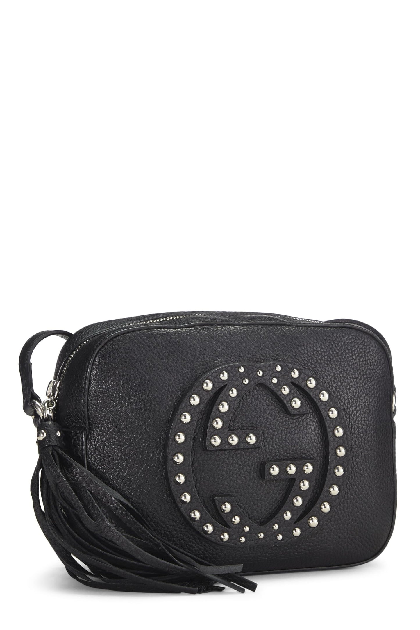 Gucci, Black Grained Leather Studded Soho Disco, Black