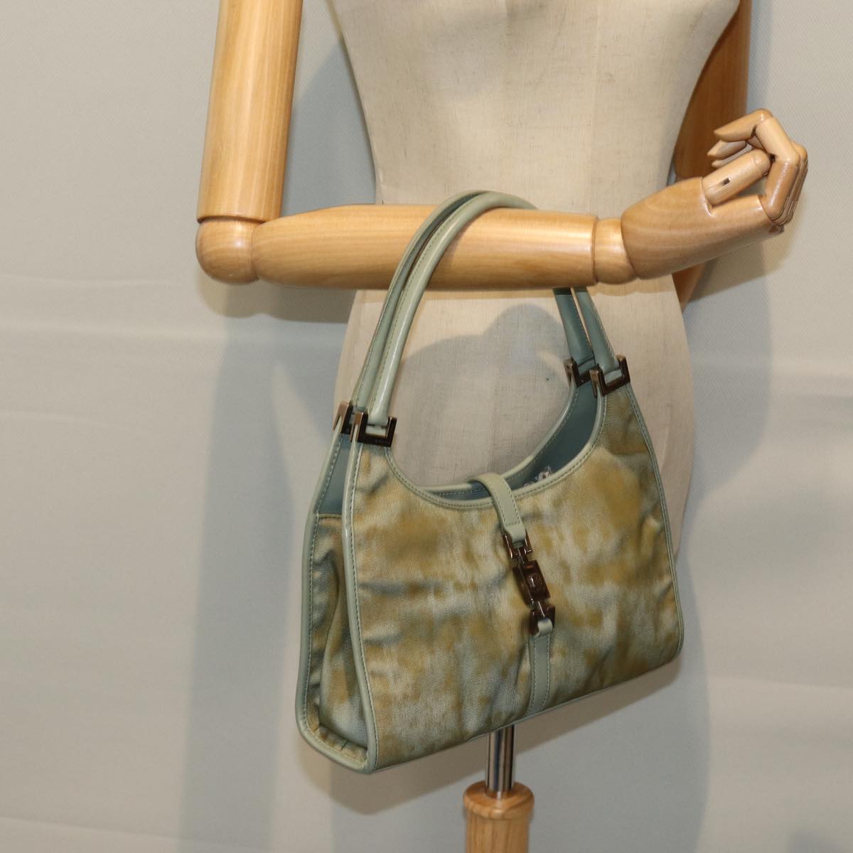GUCCI Jackie Shoulder Bag Nylon Green 002 1068 73149