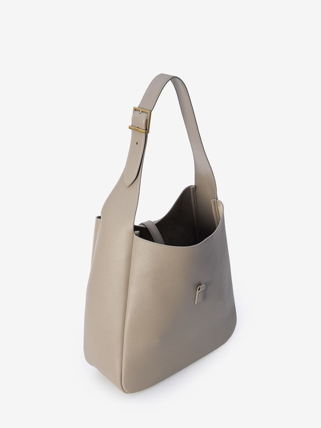LARGE LE 5 à7 DUSTY GREY LEATHER BAG