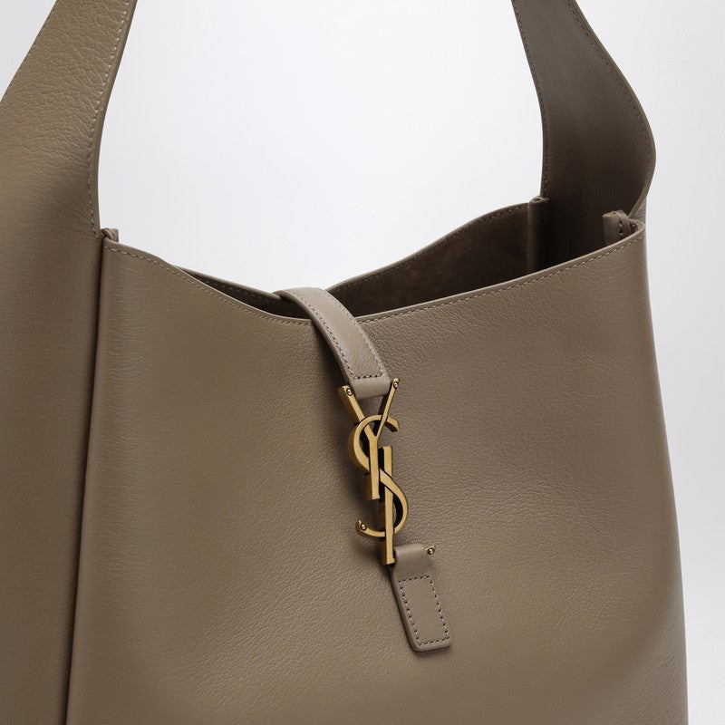 Saint Laurent Large Le 5 À 7 Dusty Grey Leather Bag Women