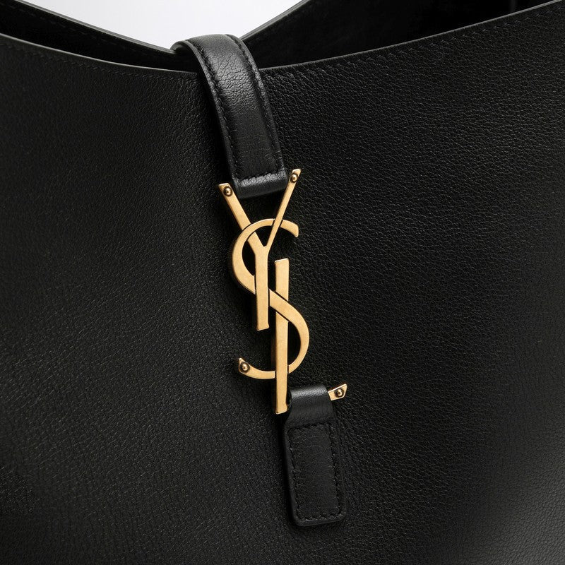 Saint Laurent Large Le 5 À 7 Black Leather Bag Women