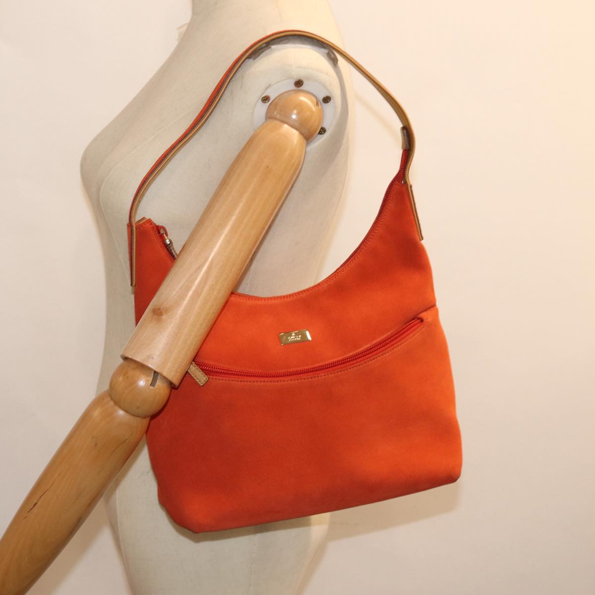 GUCCI Shoulder Bag Suede Orange 001 3386 75992