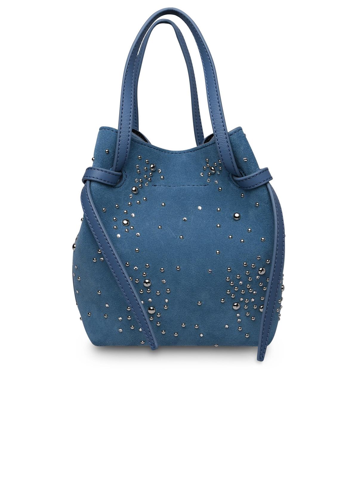 Yuzefi Light Blue Suede Bag Woman