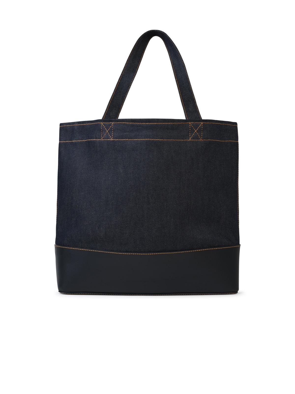 A.P.C. Large 'Shopping Axel' Navy Denim Bag Man